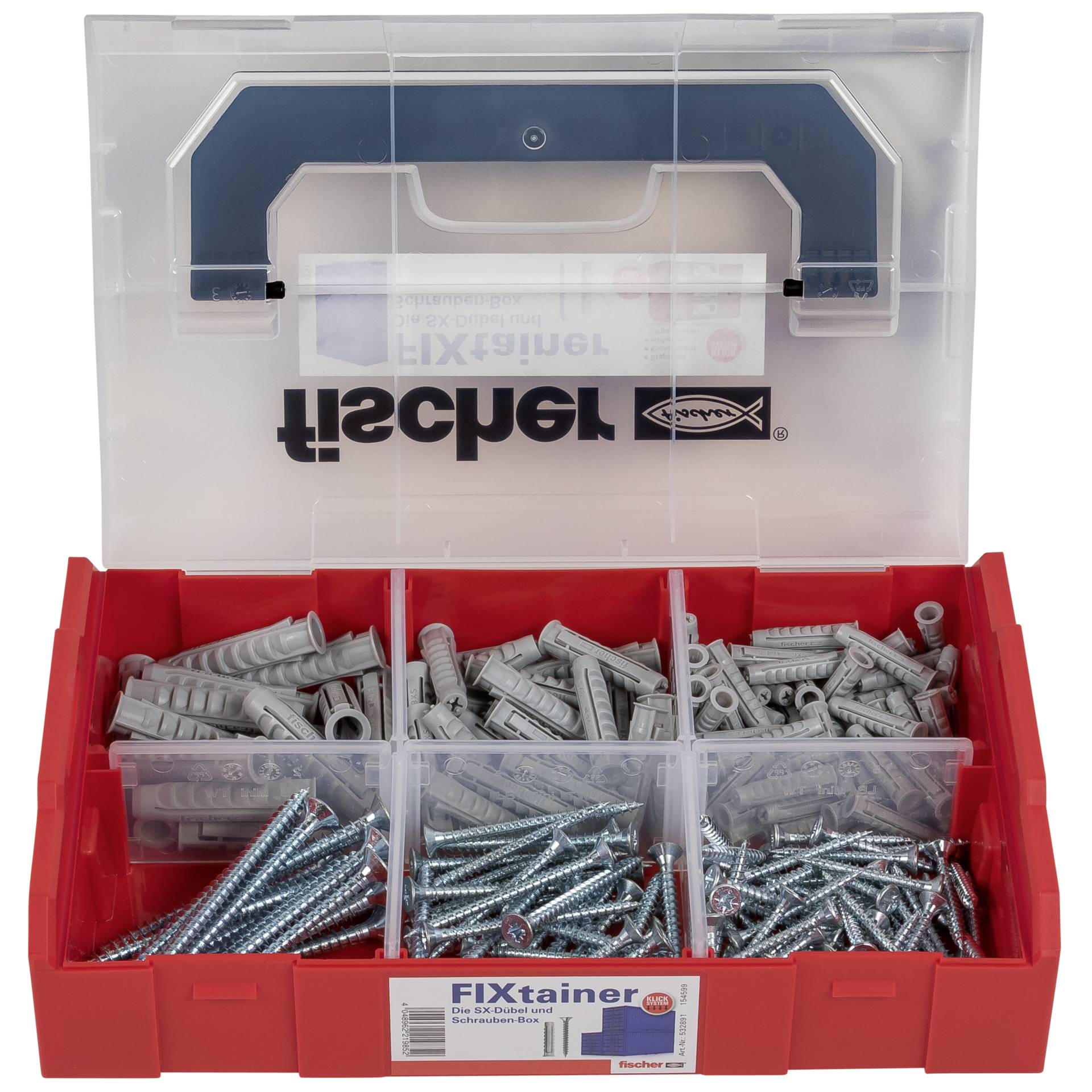 Fischer FIXtainer - SX Plugs & Screws Box (210)