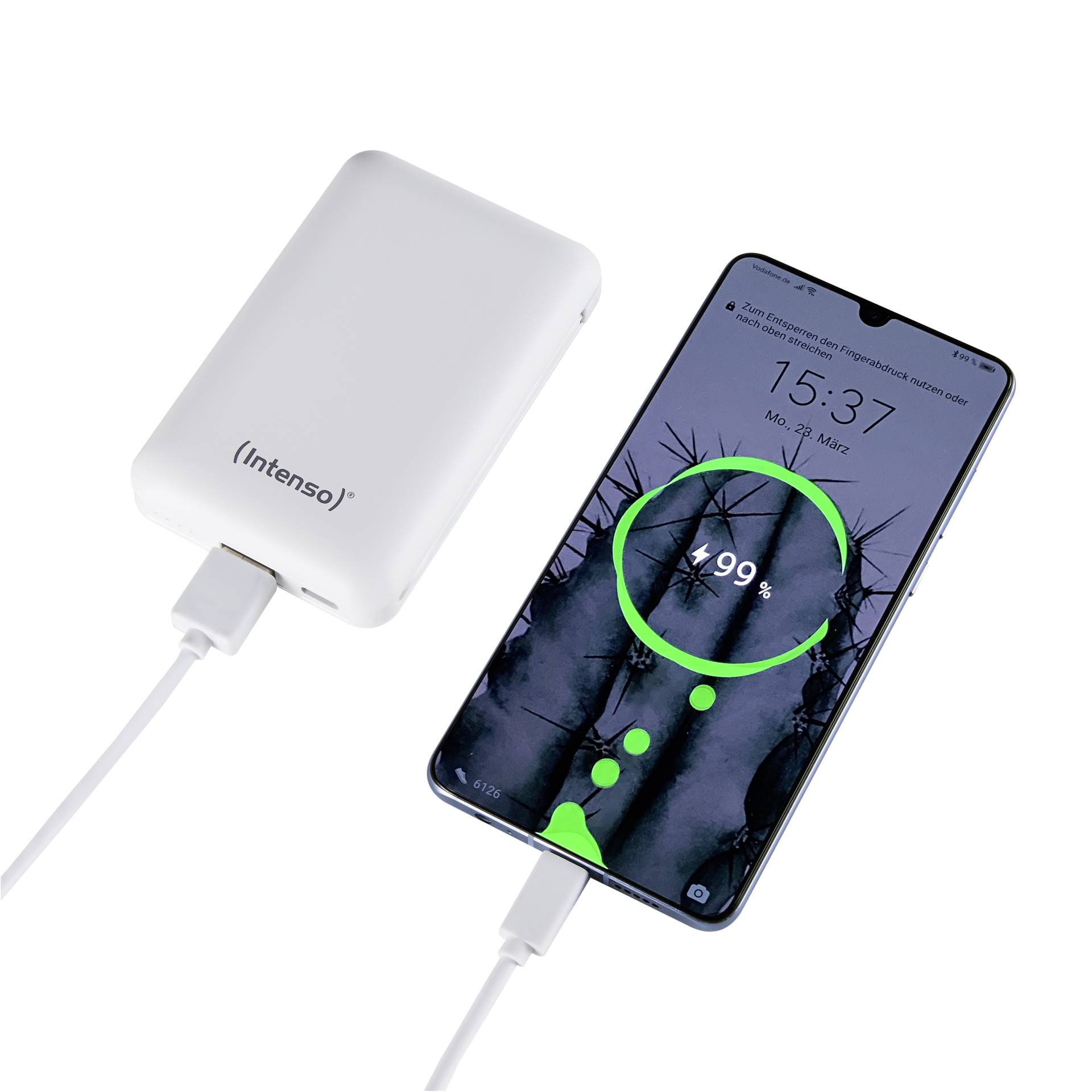 Intenso Powerbank XC10000 bianco +USB-A zu tipo C cavo 10000