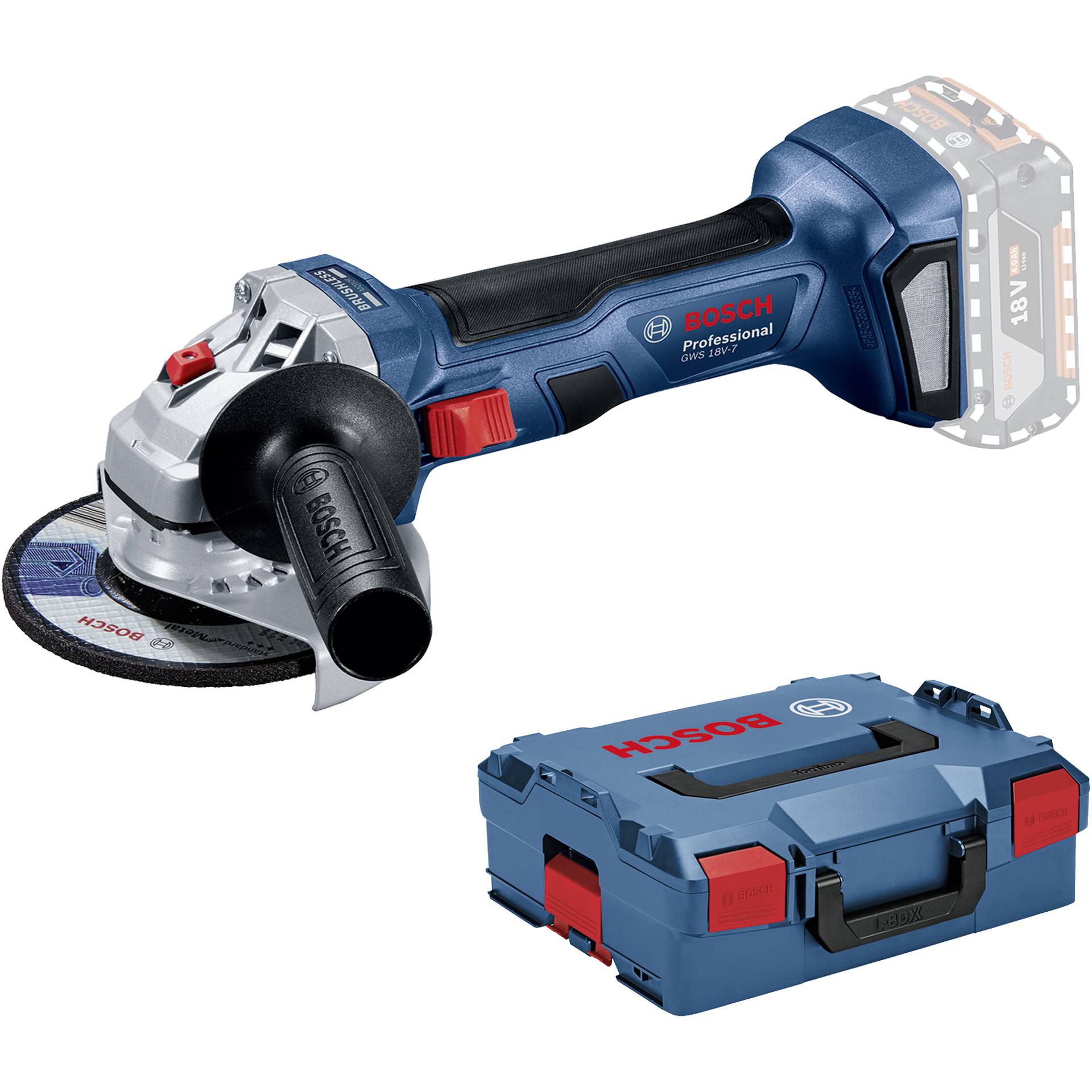 Bosch GWS 18V-7 125 mm L-BOXX Smerigliatrice angolare a batt