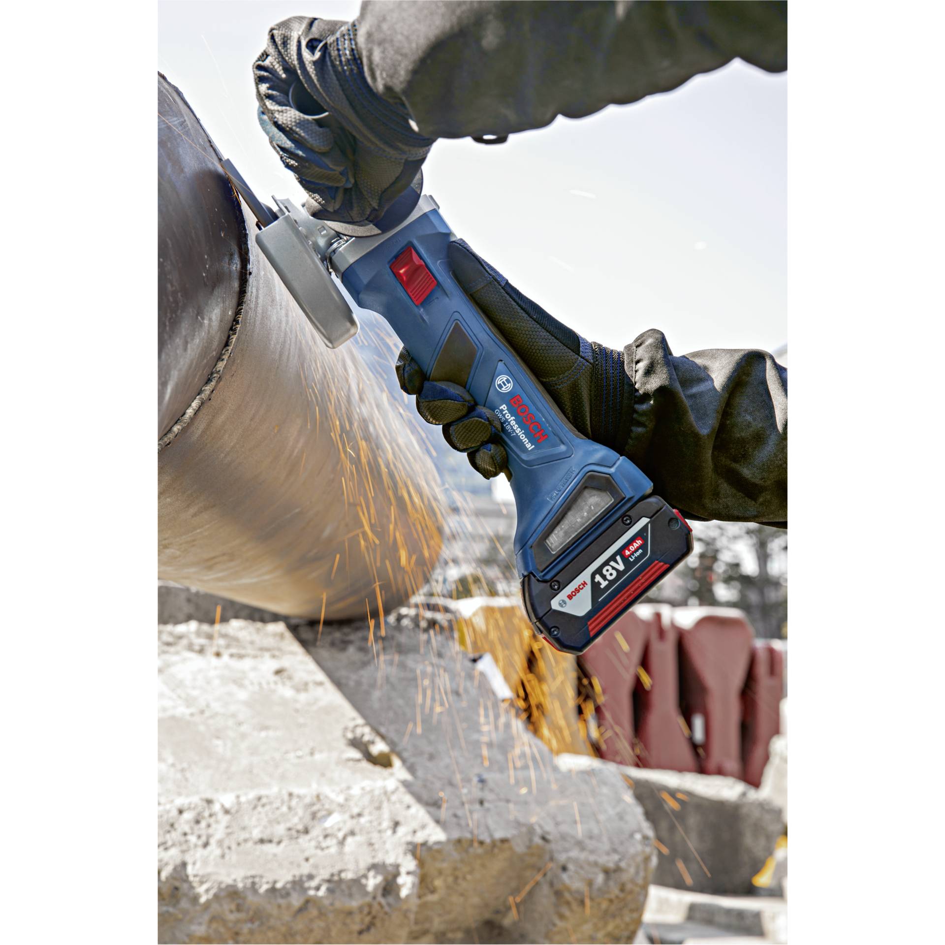 Bosch GWS 18V-7 125 mm Set Smerigliatrice angolare a batt.