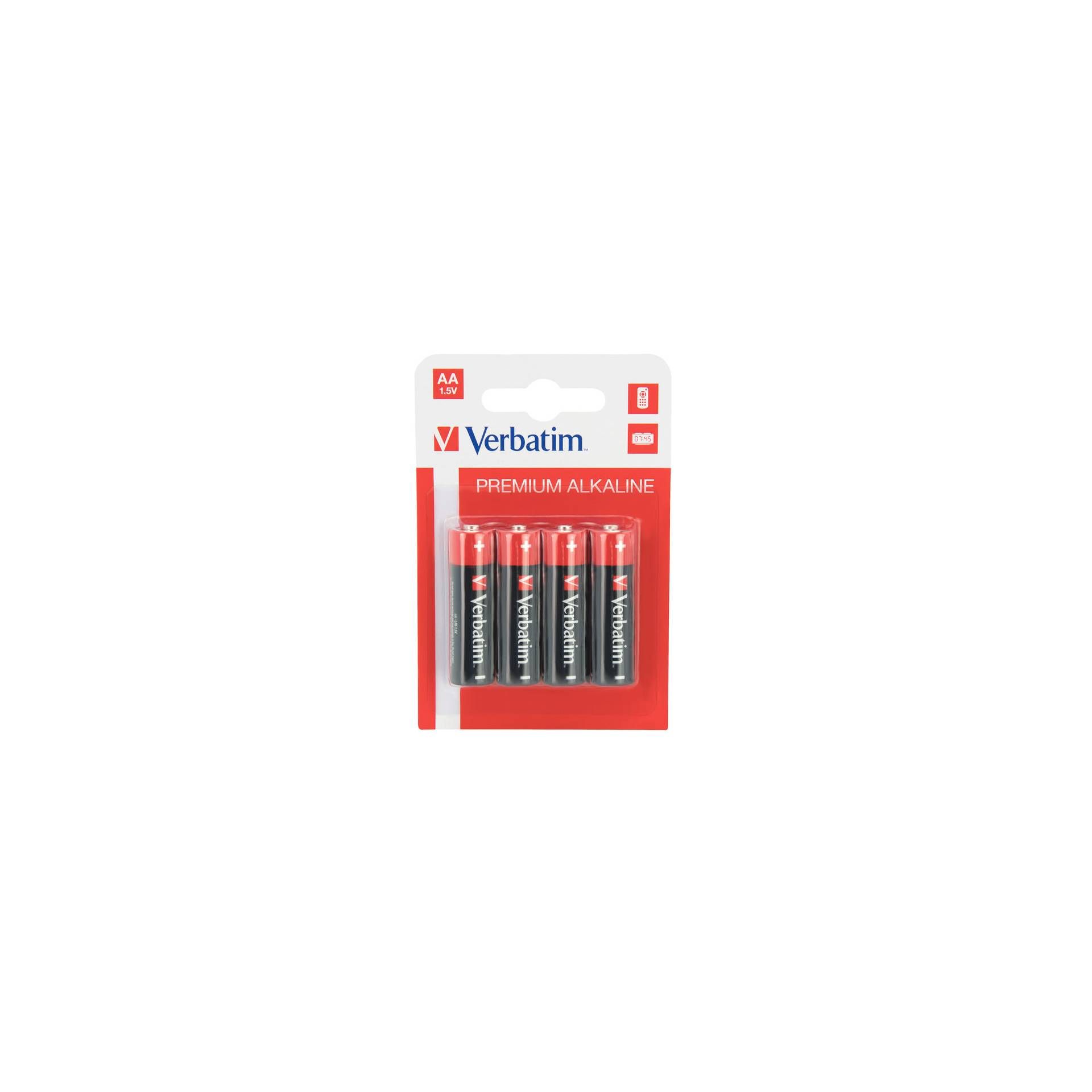 1x4 Verbatim Alkaline Batterie Mignon AA LR6