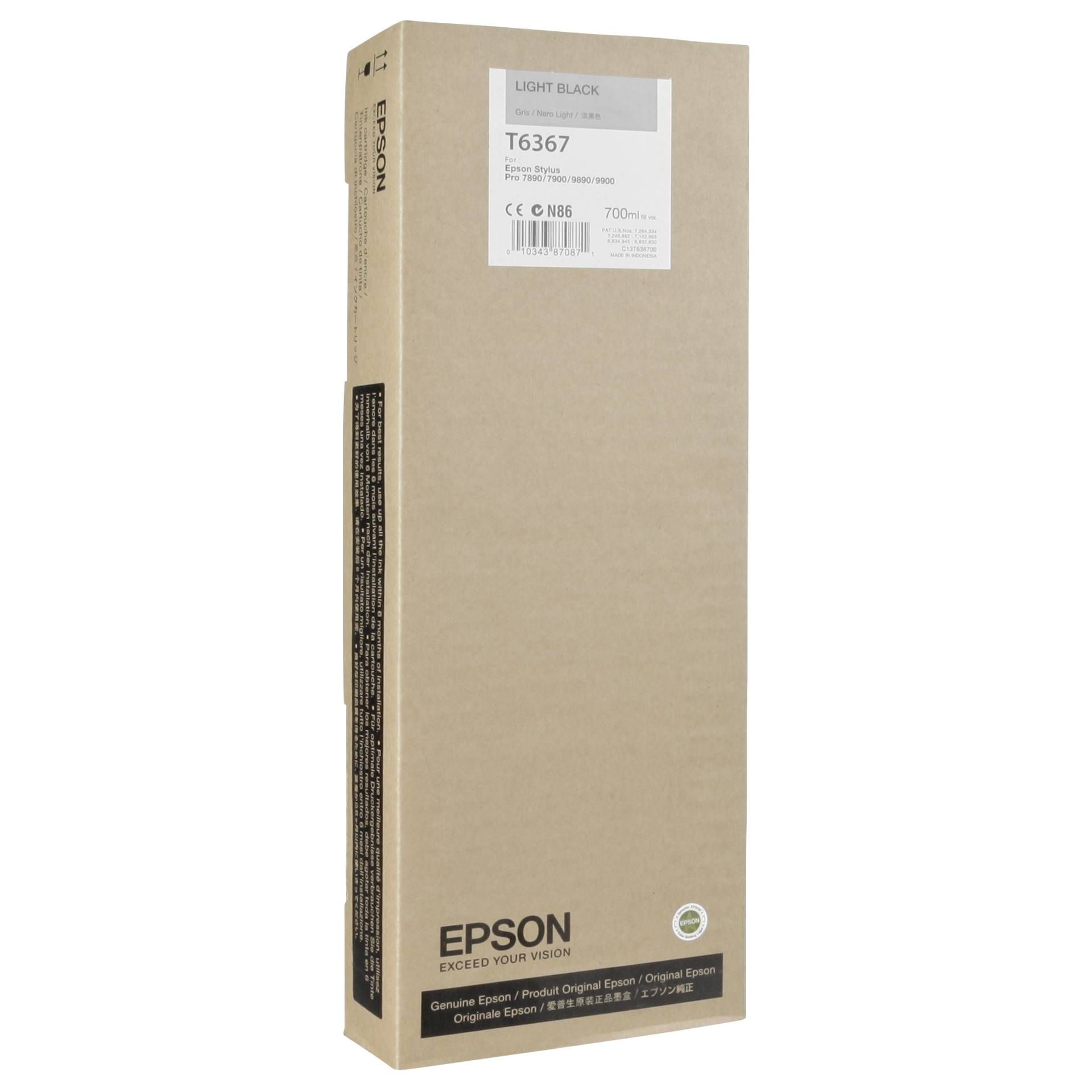 Epson cartuccia     light nero    T 636 700 ml      T 6367