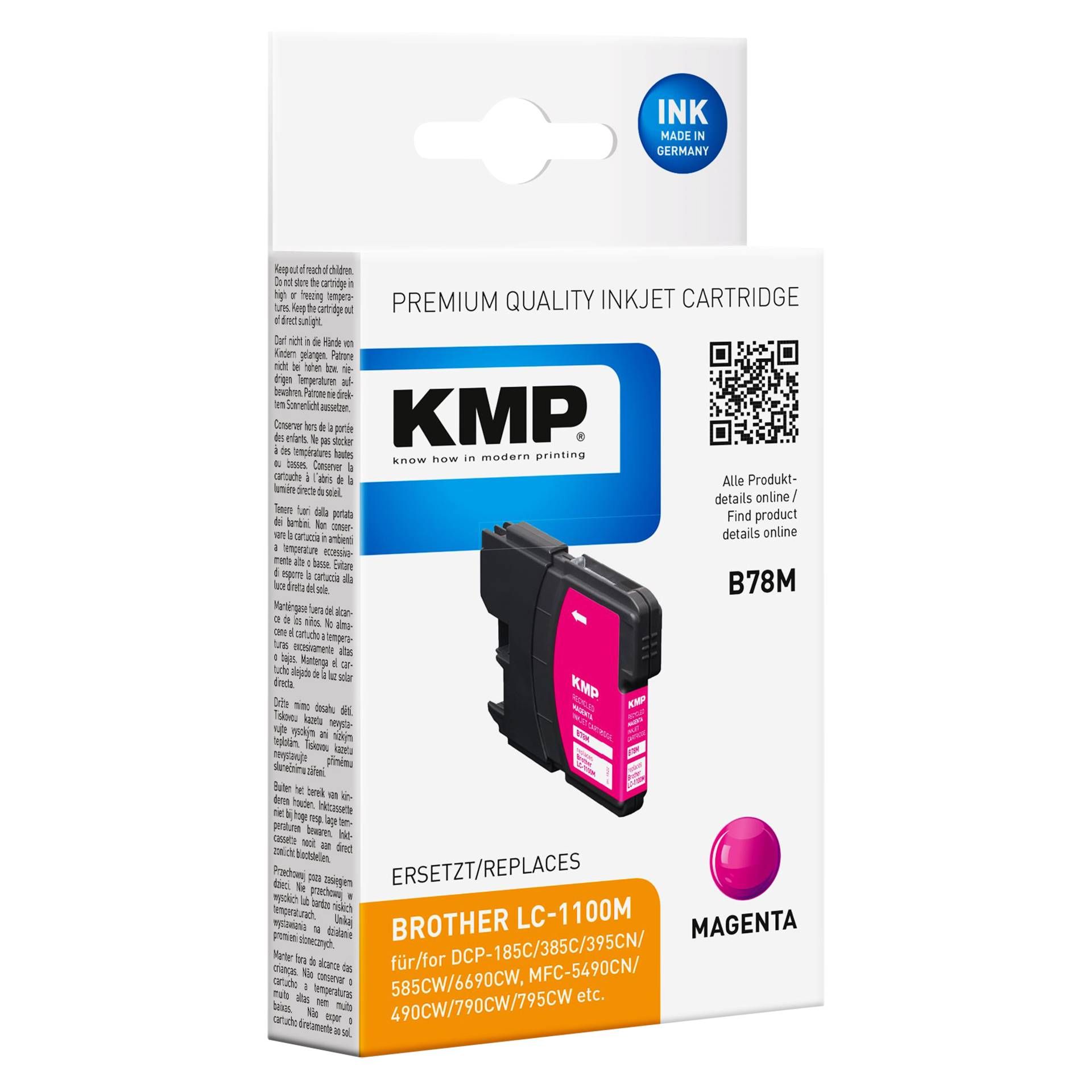 KMP B78M cartuccia magenta compatibile c. Brother LC-1100 M