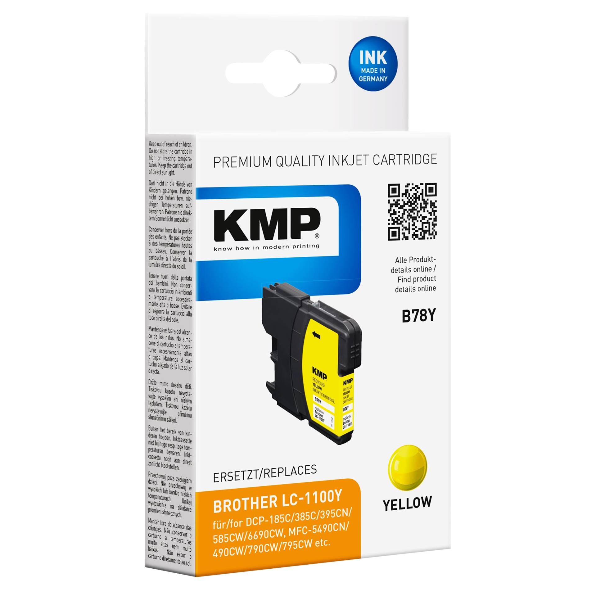 KMP B78Y cartuccia giallo compatibile c. Brother LC-1100 Y