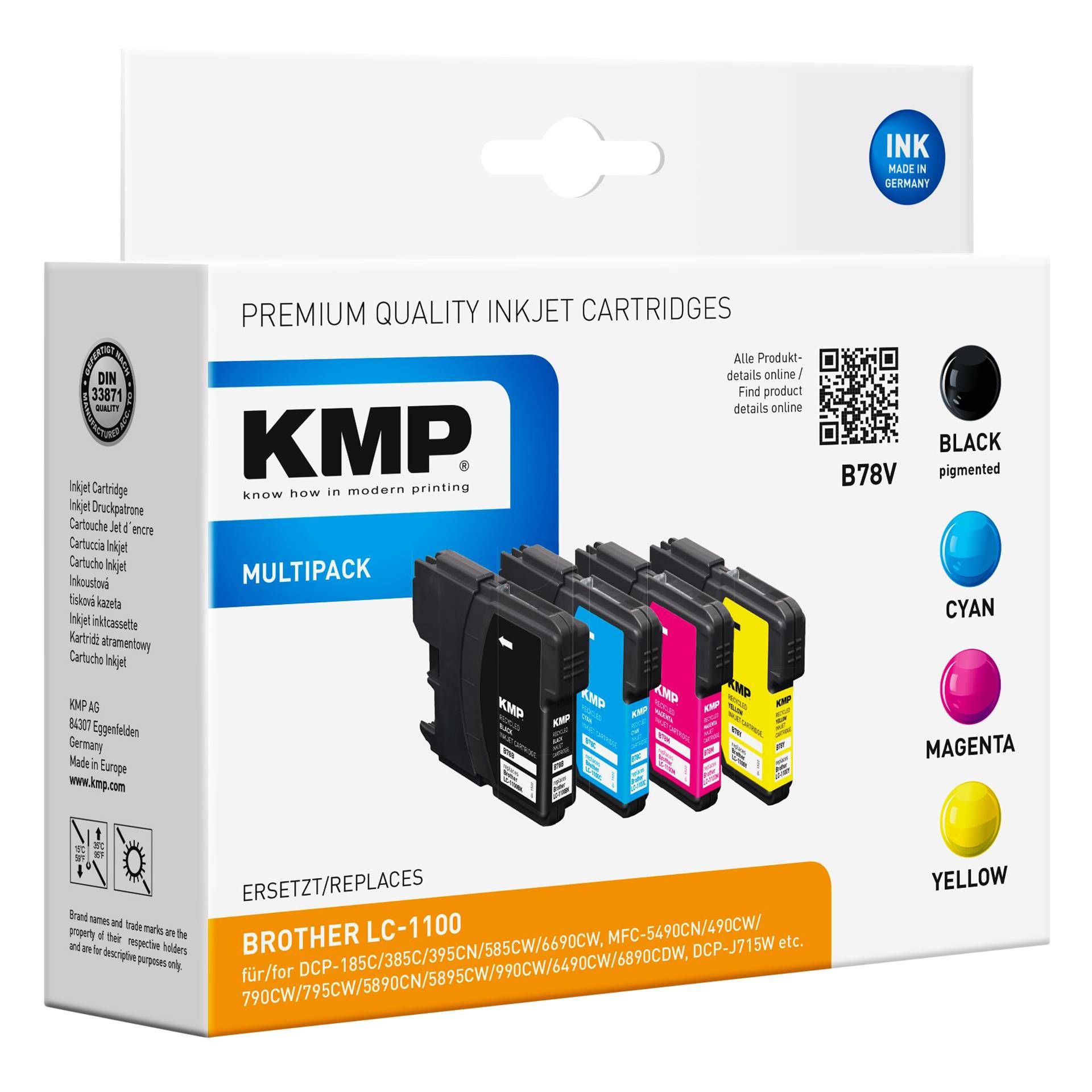 KMP B78V pack promo BK/C/M/Y compatibile con Brother LC-1100