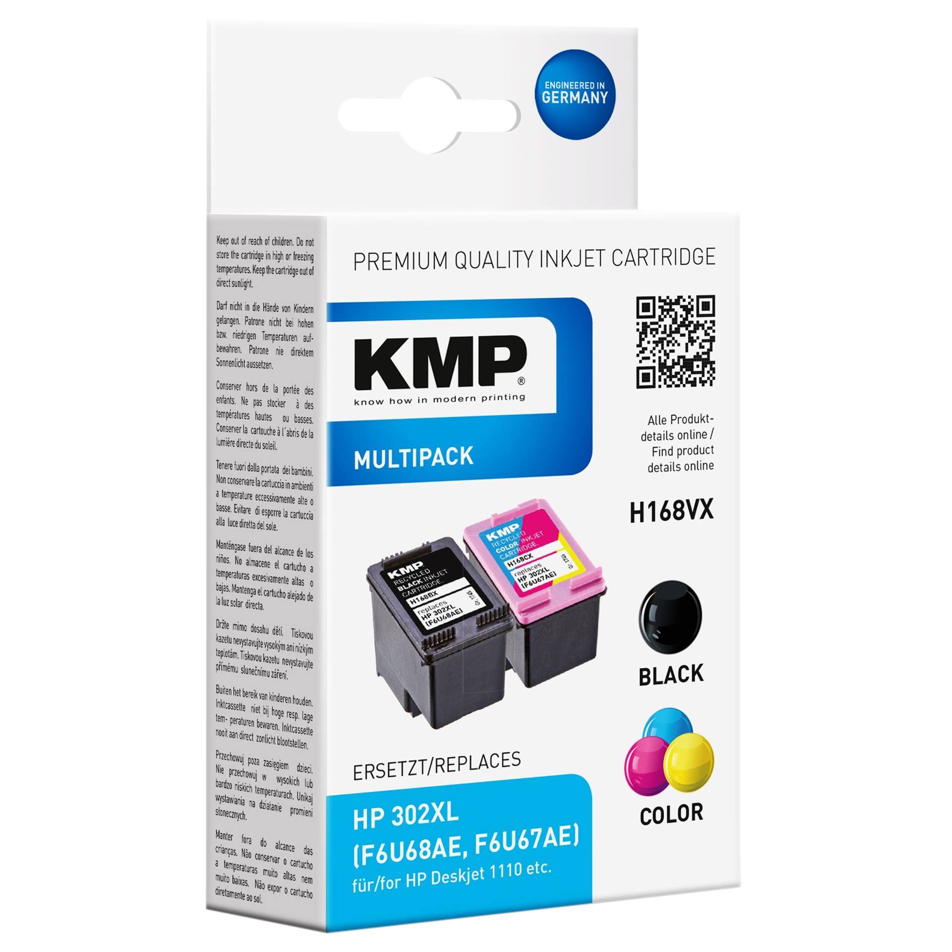 KMP H168VX Promo Pack BK/Color comp. con HP F6T68AE/F6U67AE