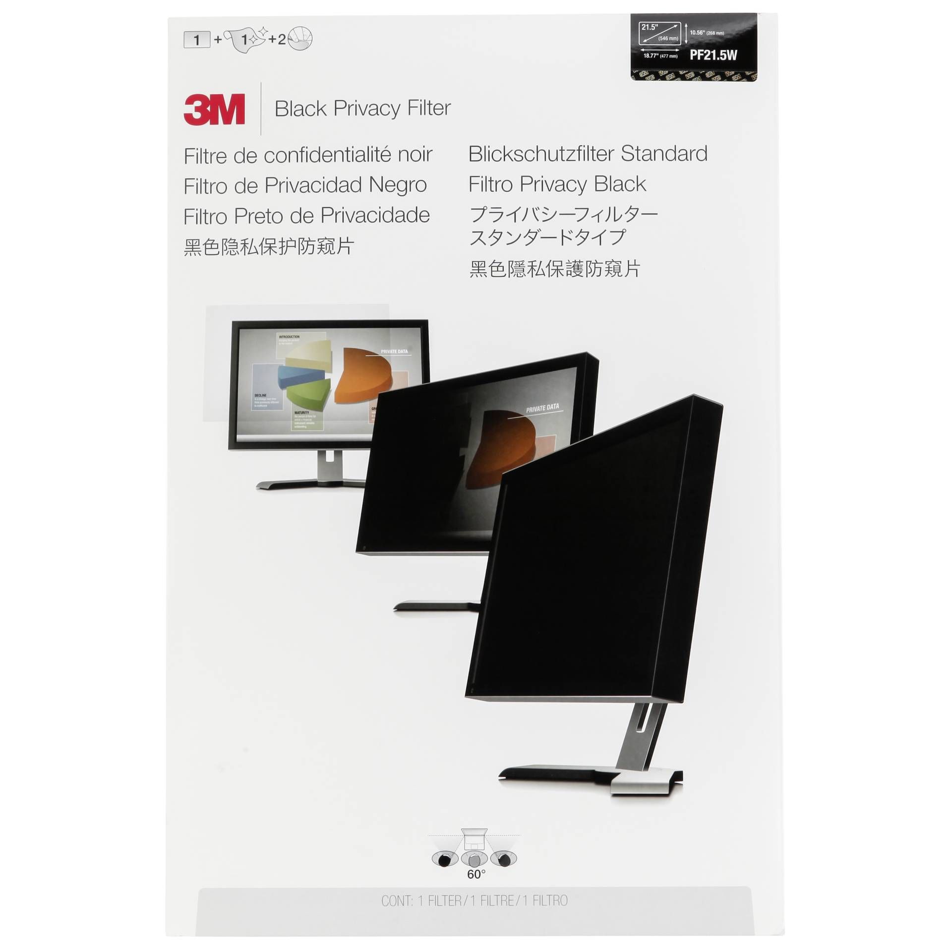3M PF215W filtro privacy nero per 54,6cm (21,5 ) 16:9