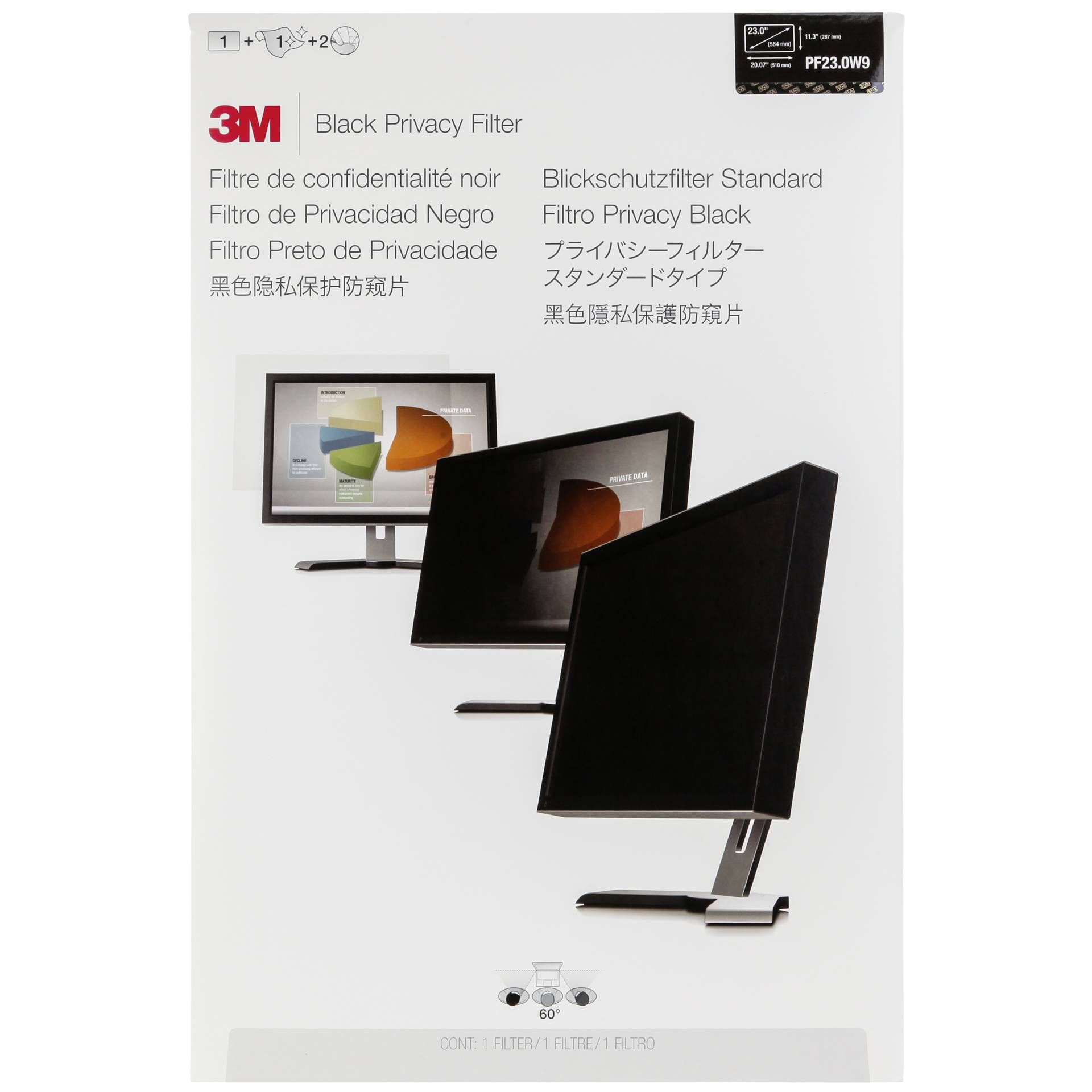 3M PF230W9 filtro privacy nero per 58,4cm (23,0 ) 16:9