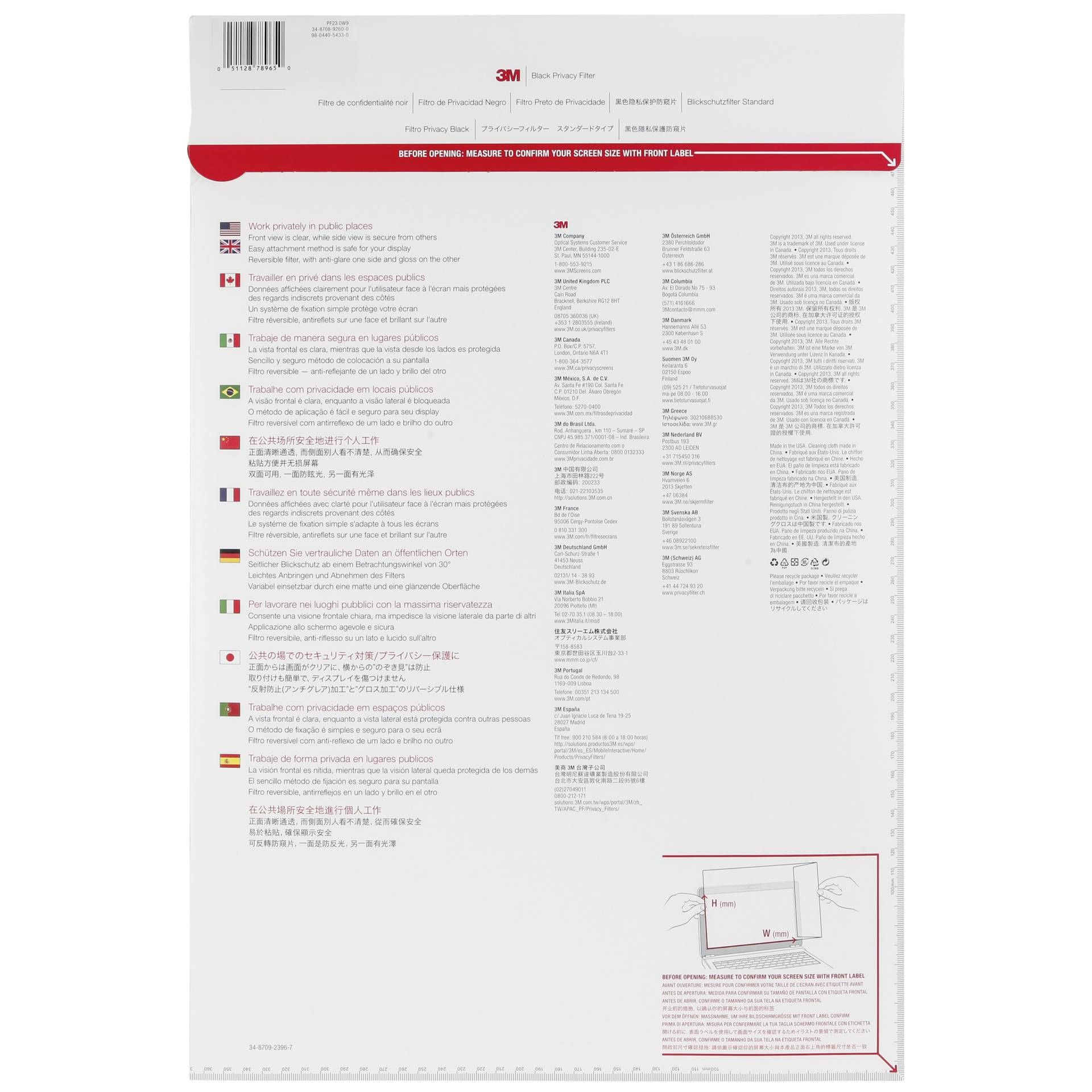 3M PF230W9 filtro privacy nero per 58,4cm (23,0 ) 16:9