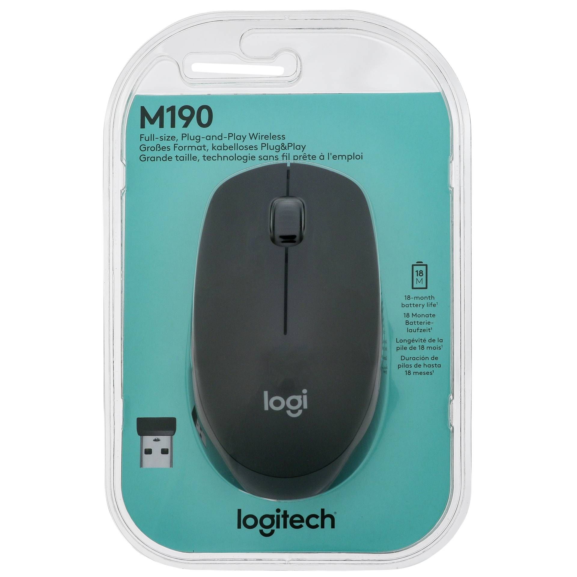 Logitech M190 antracite kabellose Maus