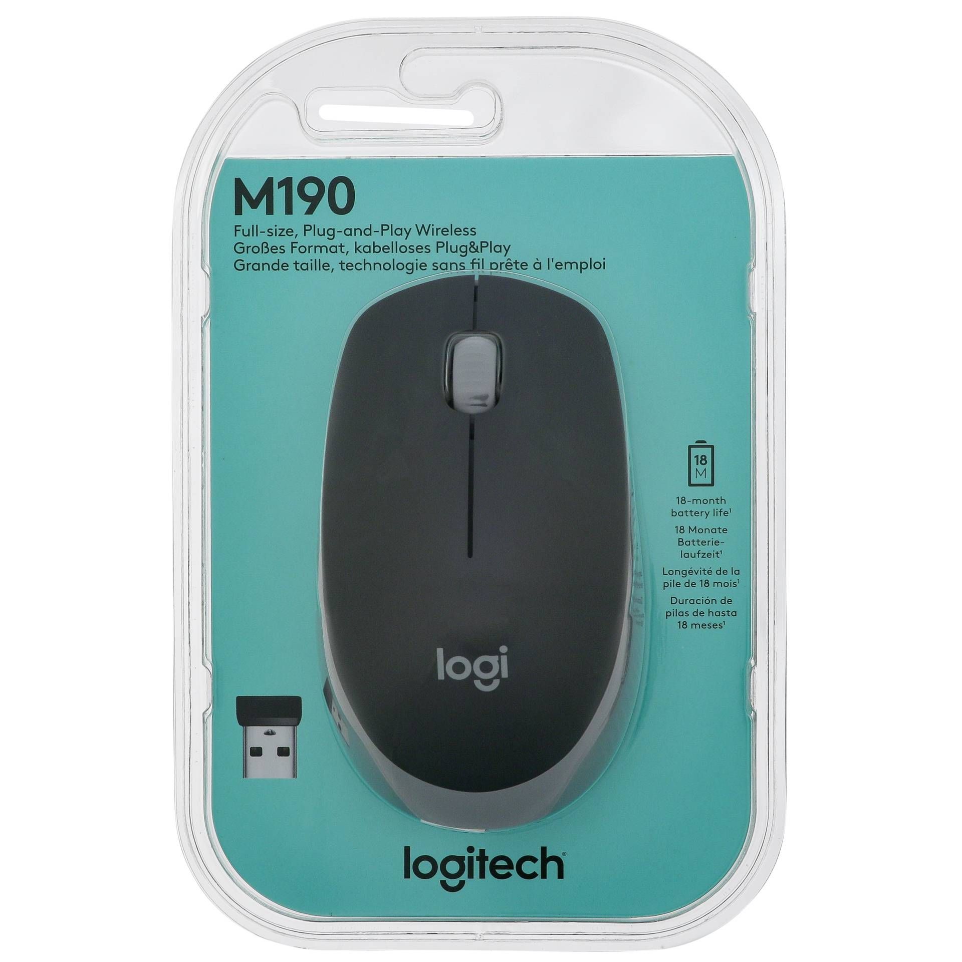 Logitech M190 grey cordless Mouse
