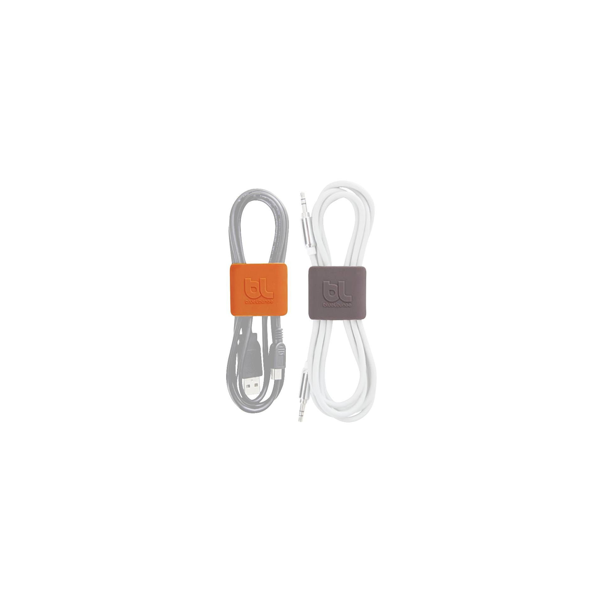 Bluelounge CableClip Medium, grigio & arancio