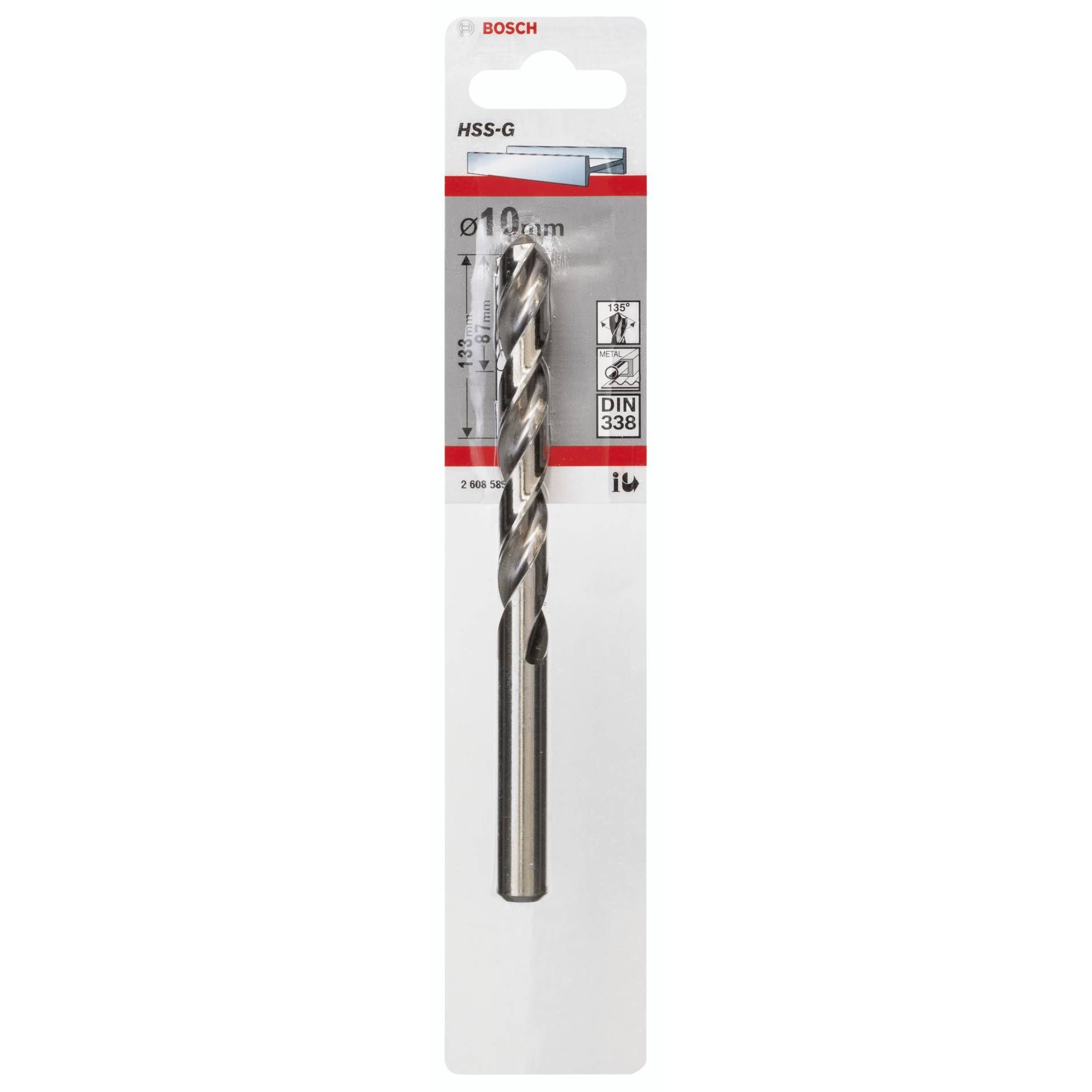 Bosch 1 punte per metallo HSS-G 10,0x87x133