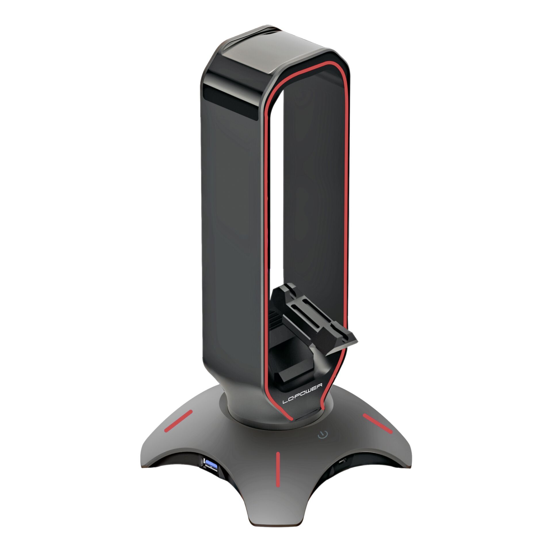 LC Power LC-HUB-HEAD-BUNGEE USB 3.0 Hub, Headphone Holder