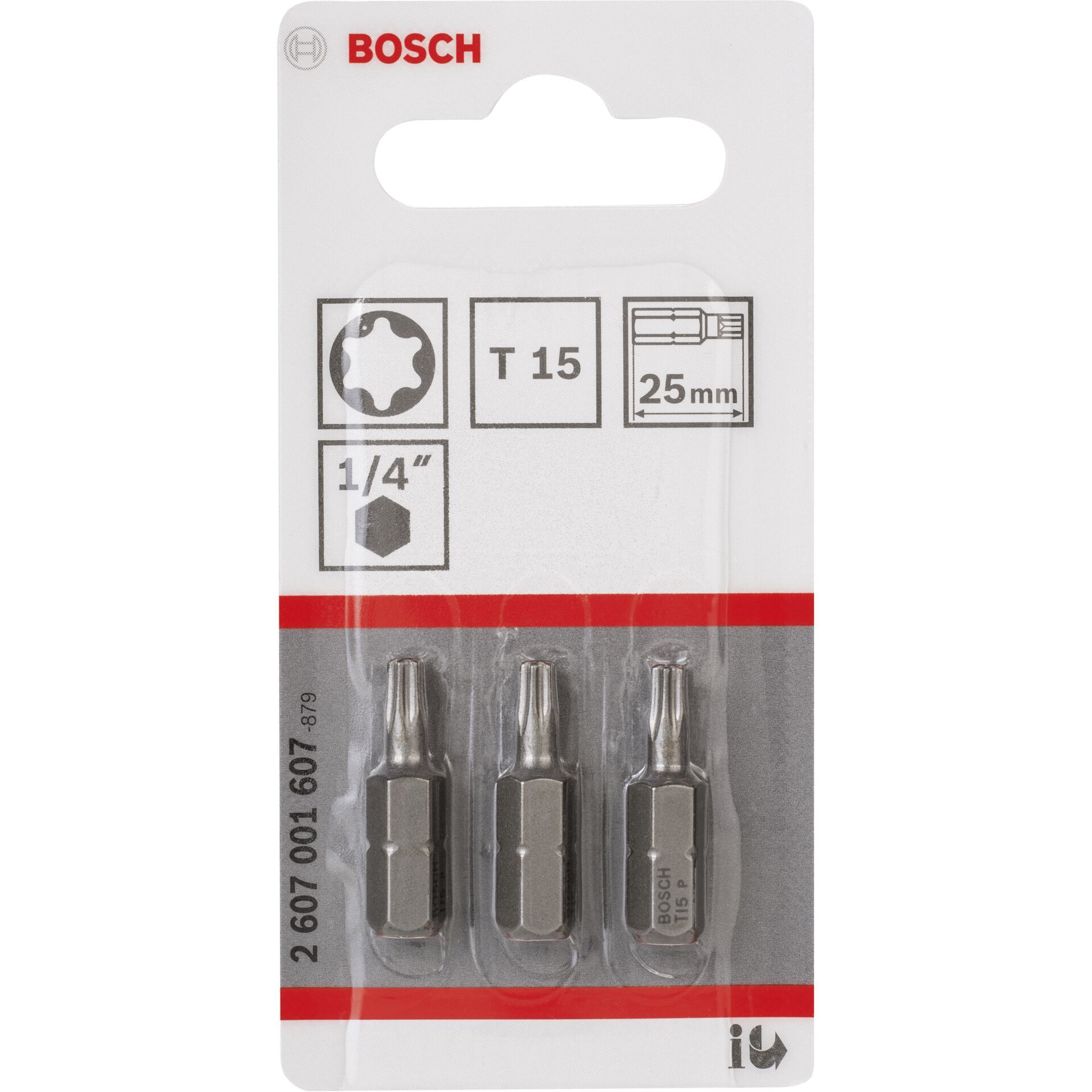 Bosch 3pcs. Screwdriver Bits T15 XH 25mm