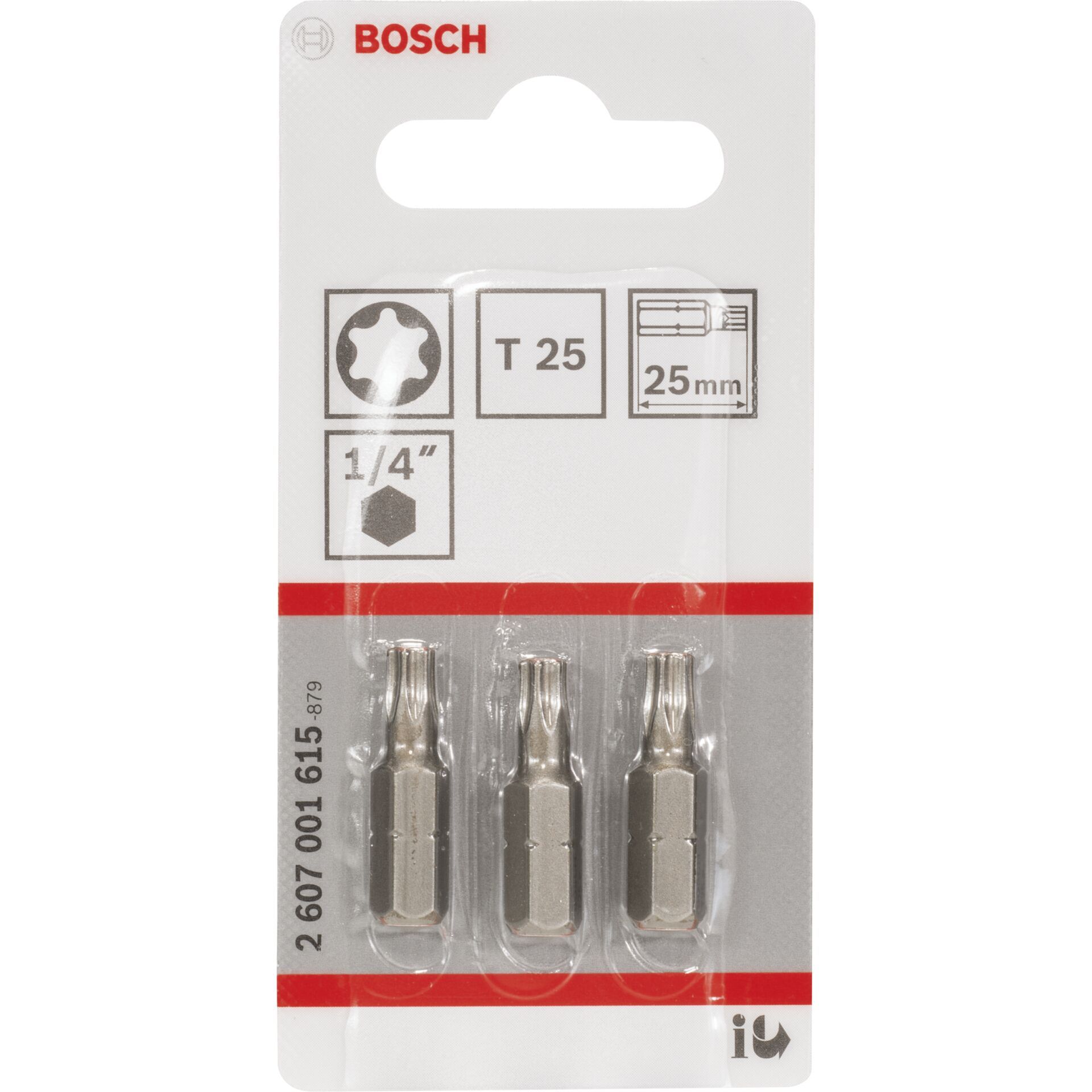 Bosch 3pcs. Screwdriver Bits T25 XH 25mm