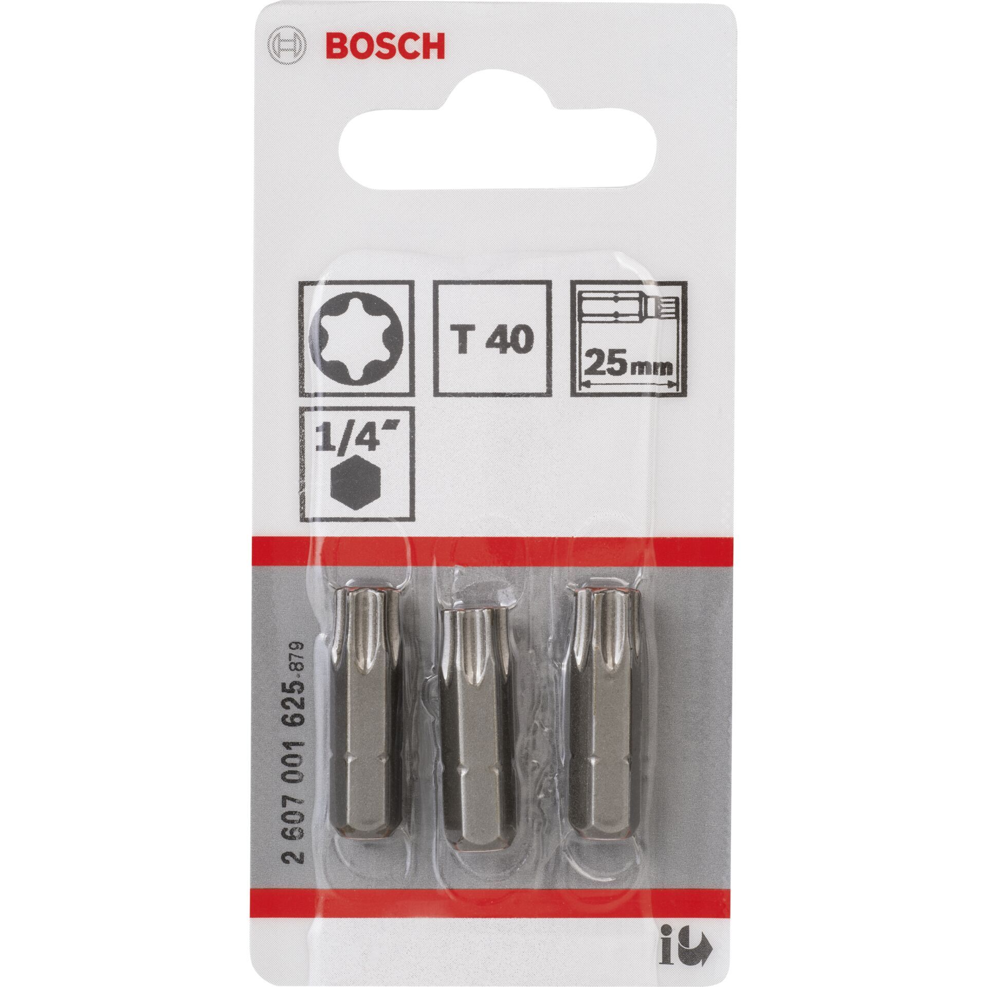 Bosch 3pcs. Screwdriver Bits T40 XH 25mm