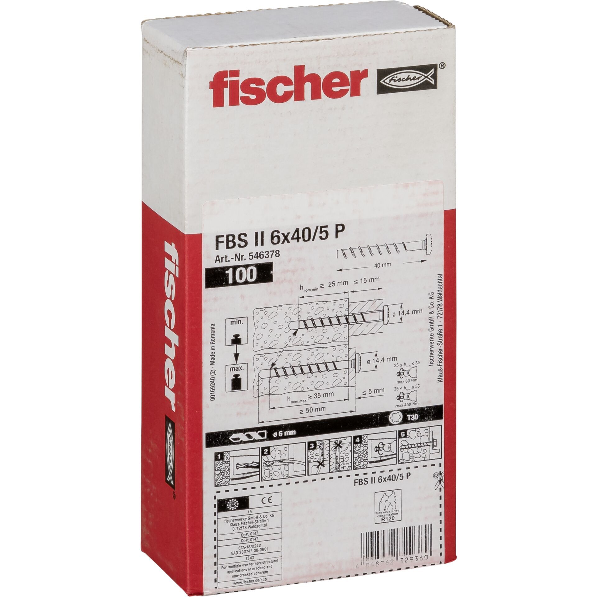 Fischer ULTRACUT FBS II 6x40/5 P 100 pz.