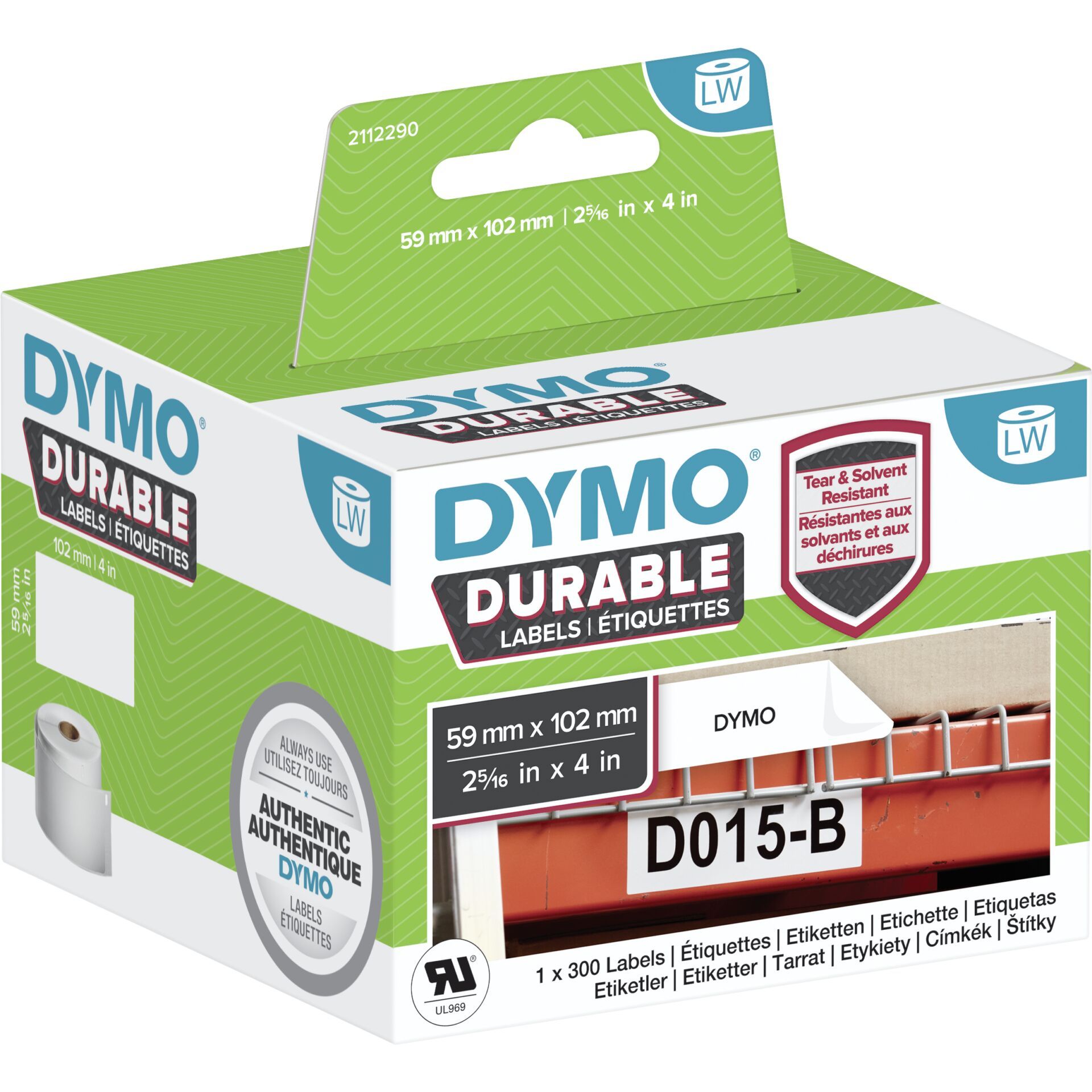 Dymo LW-Kunststoff-Etiketten 59 x 102 mm 1x 300 St.