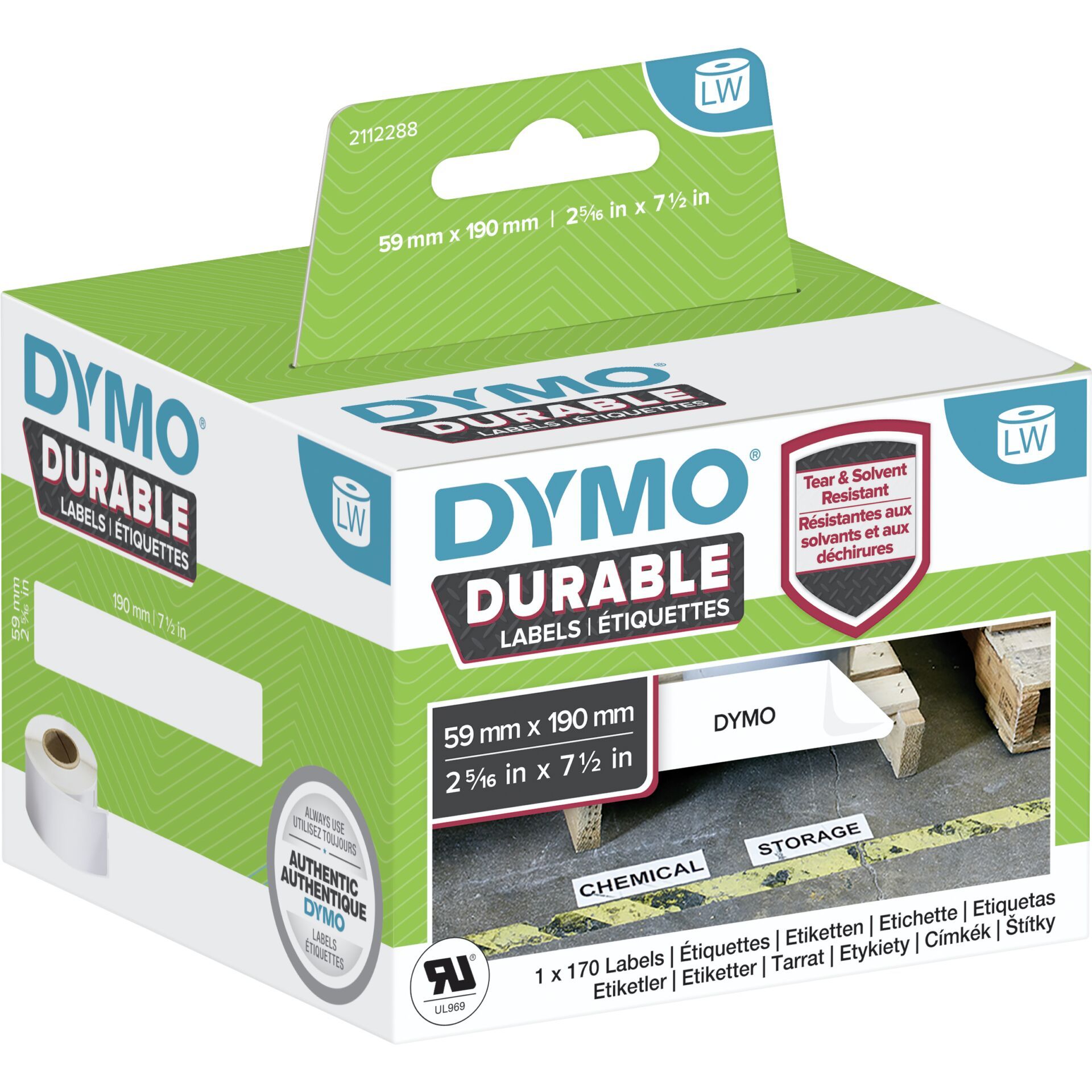 Dymo LW-Kunststoff-Etiketten 59 x 190 mm 1x 170 St.