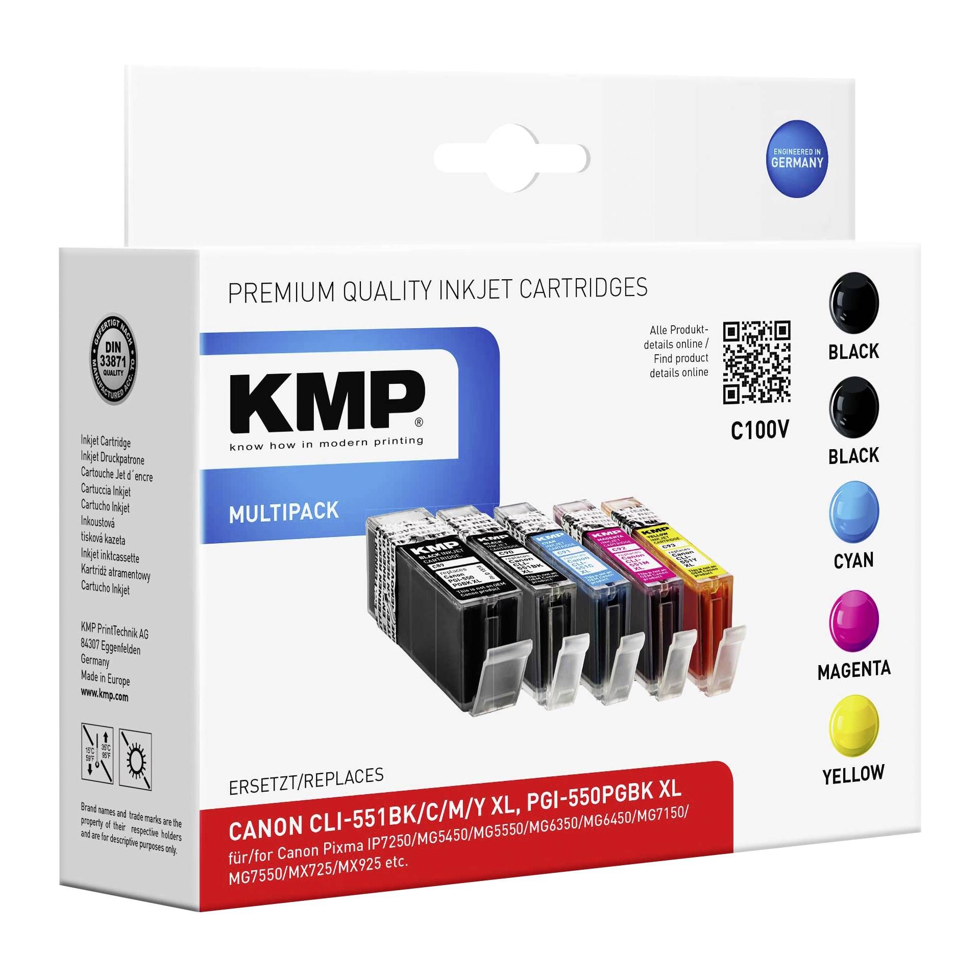 KMP C100V Multipack compatibile con Canon PGI-550/CLI-551 XL