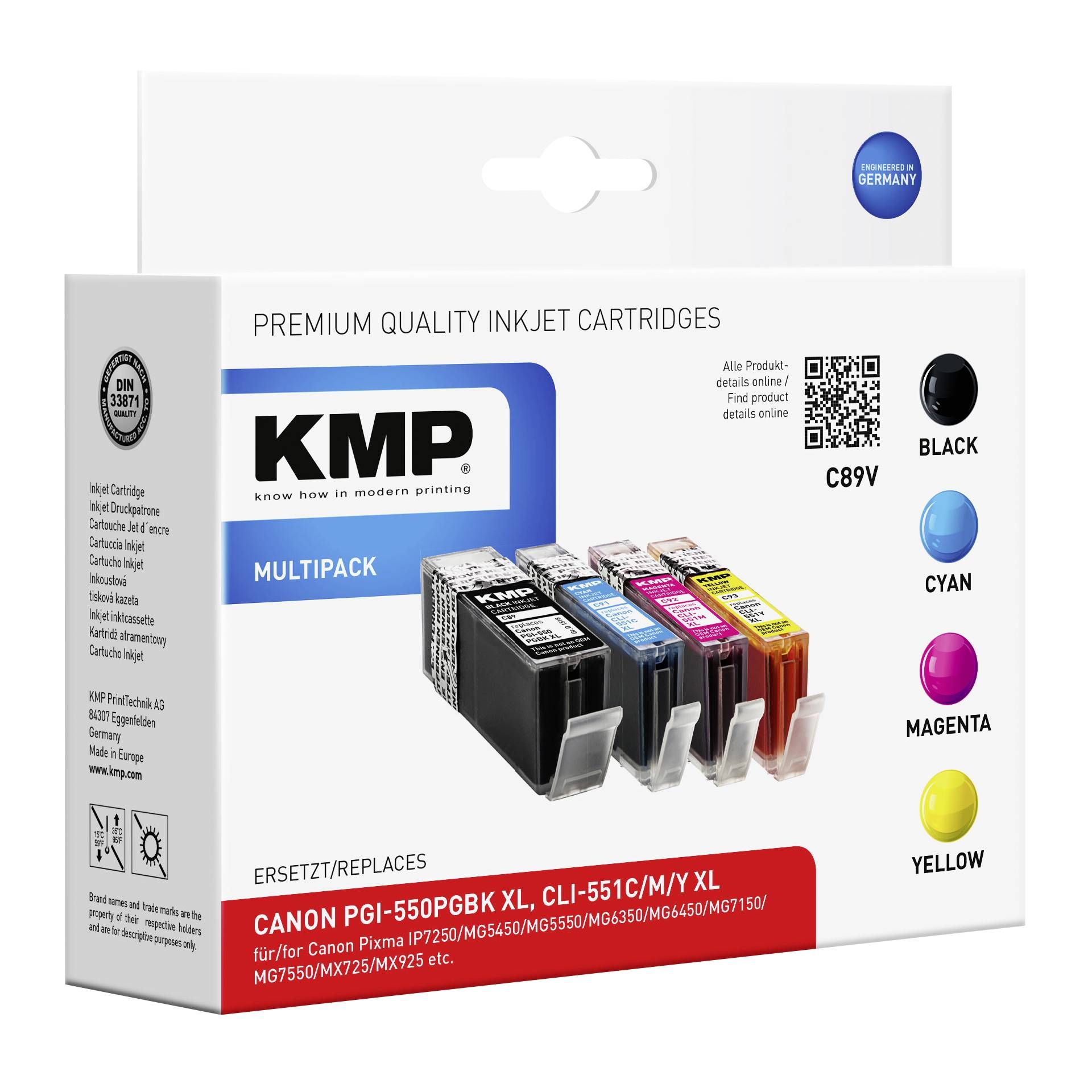 KMP C89V Multipack compatibile con Canon PGI-550/CLI-551 XL