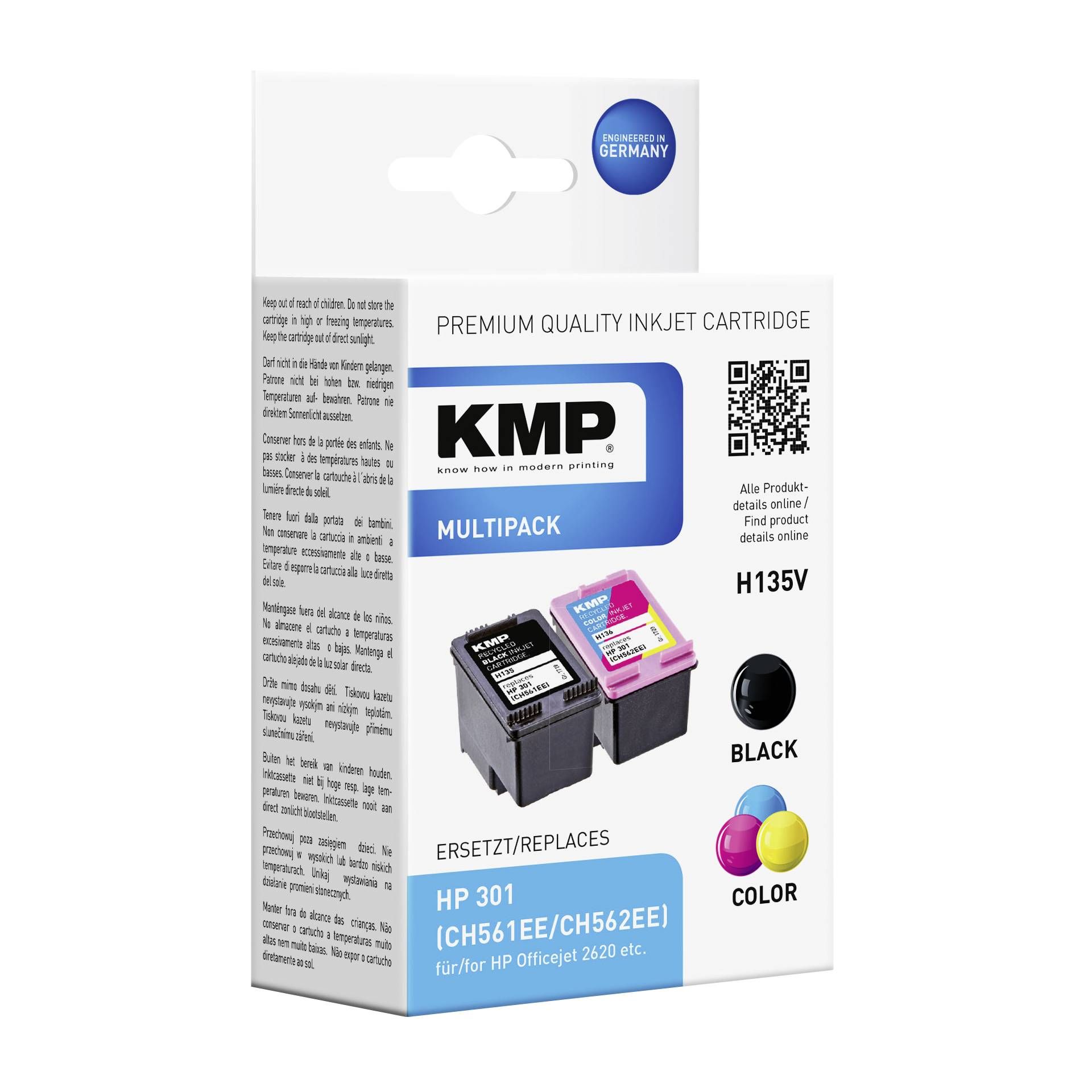 KMP H135V Multipack BK/Color compatibile con HP CH 561/562