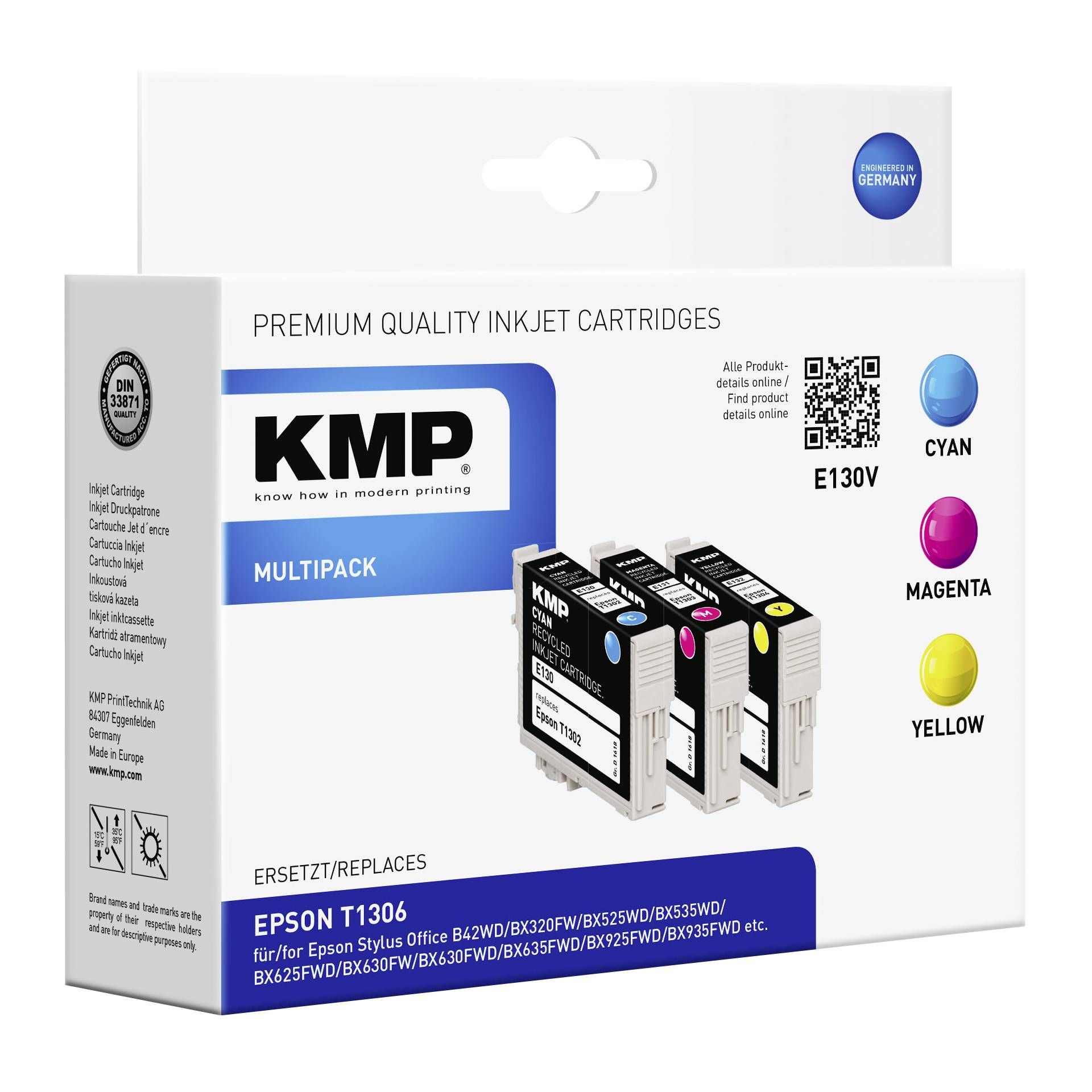 KMP E130V Multi confezione C/M/Y compatibile con Epson T 130