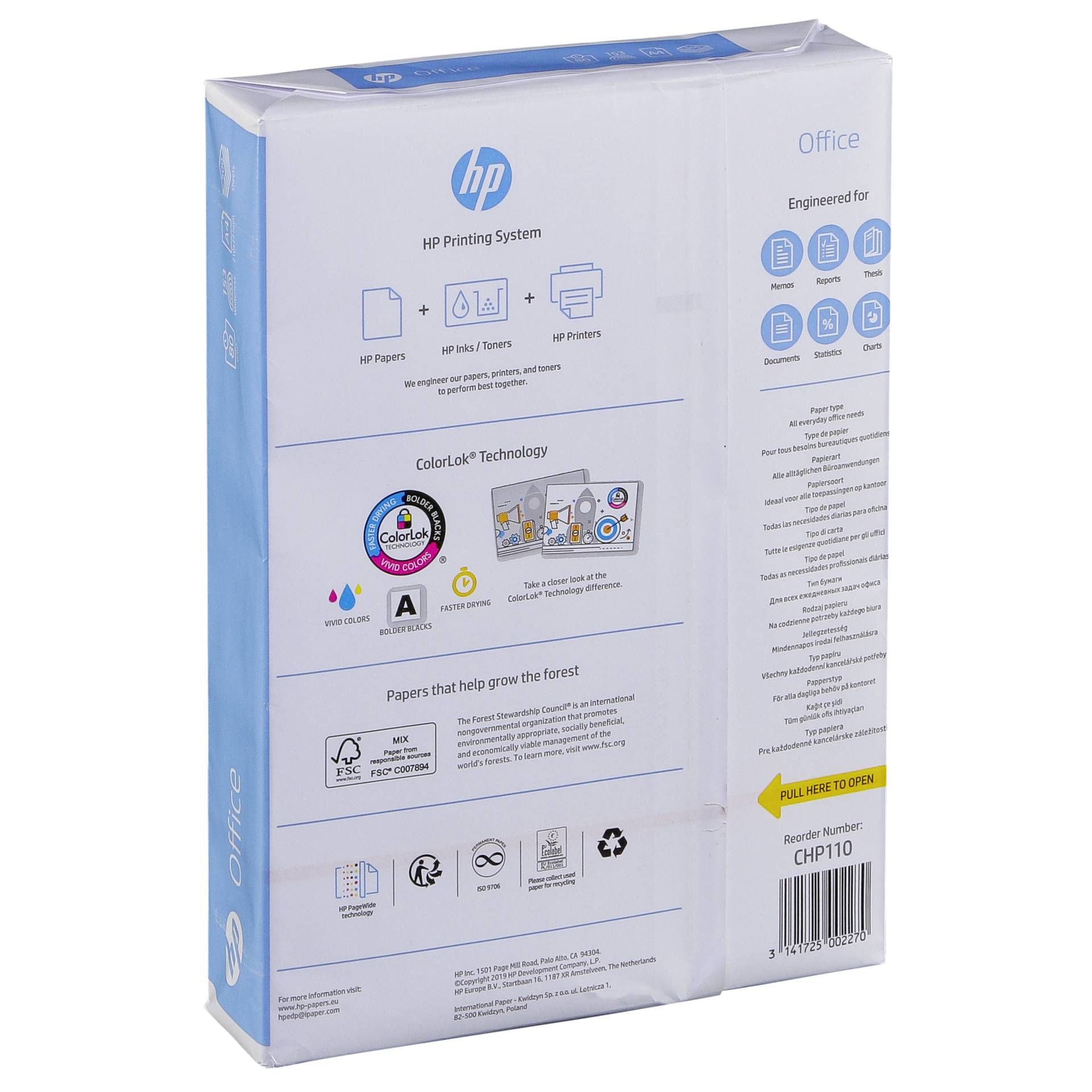 HP Office bianco CHP 110 A 4, 80 g, 500 fogli