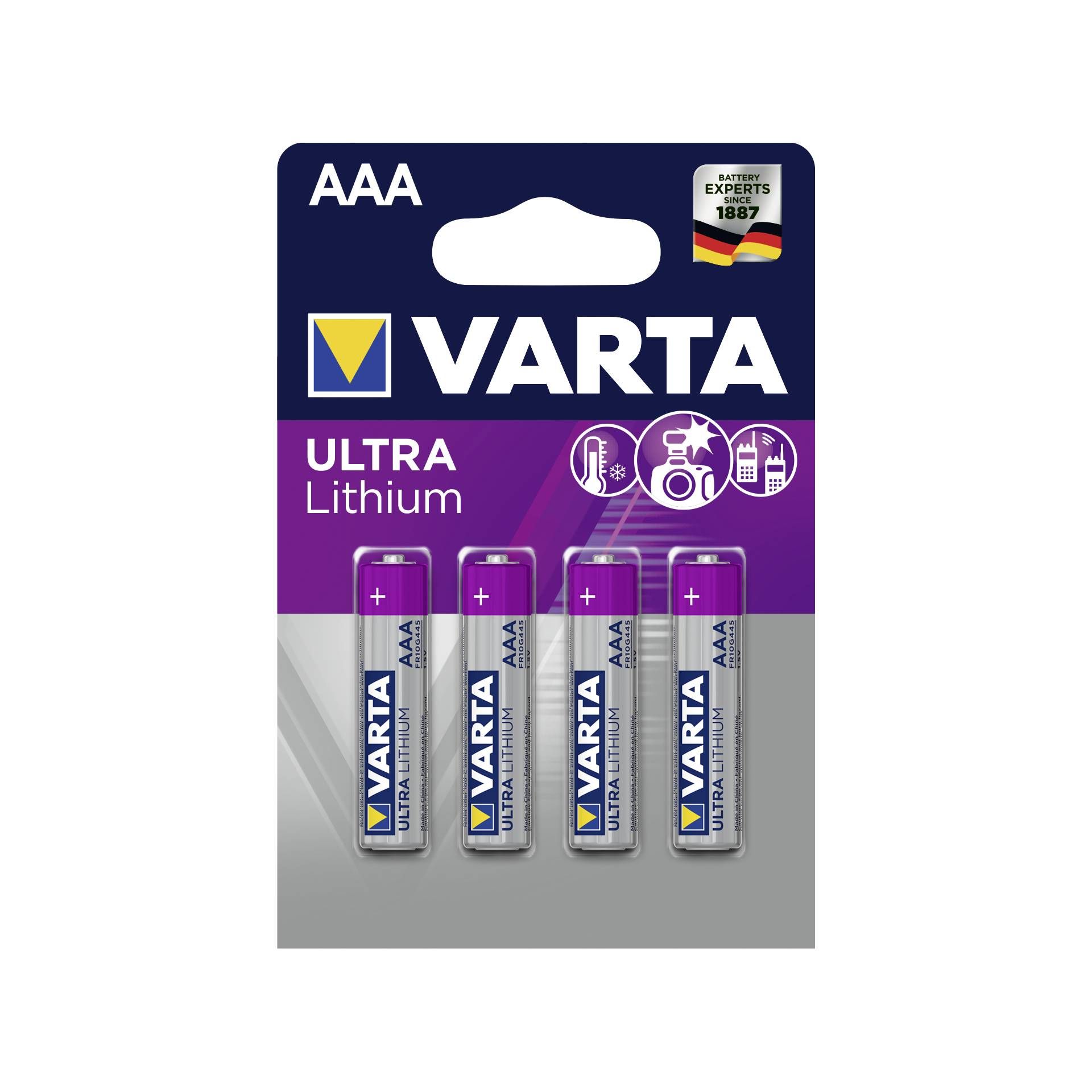 1x4 Varta Lithium Micro AAA LR 03