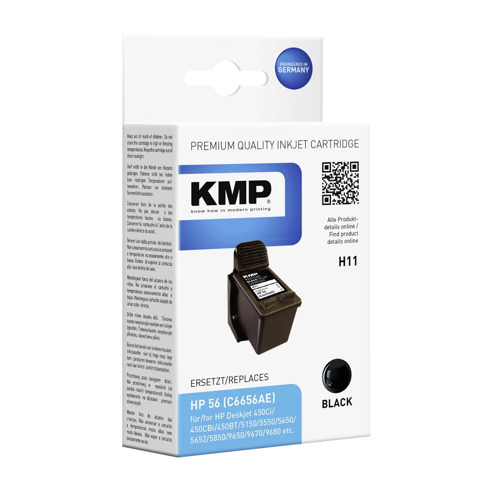 KMP H11 cartuccia     nero compatibile con HP C 6656 AE