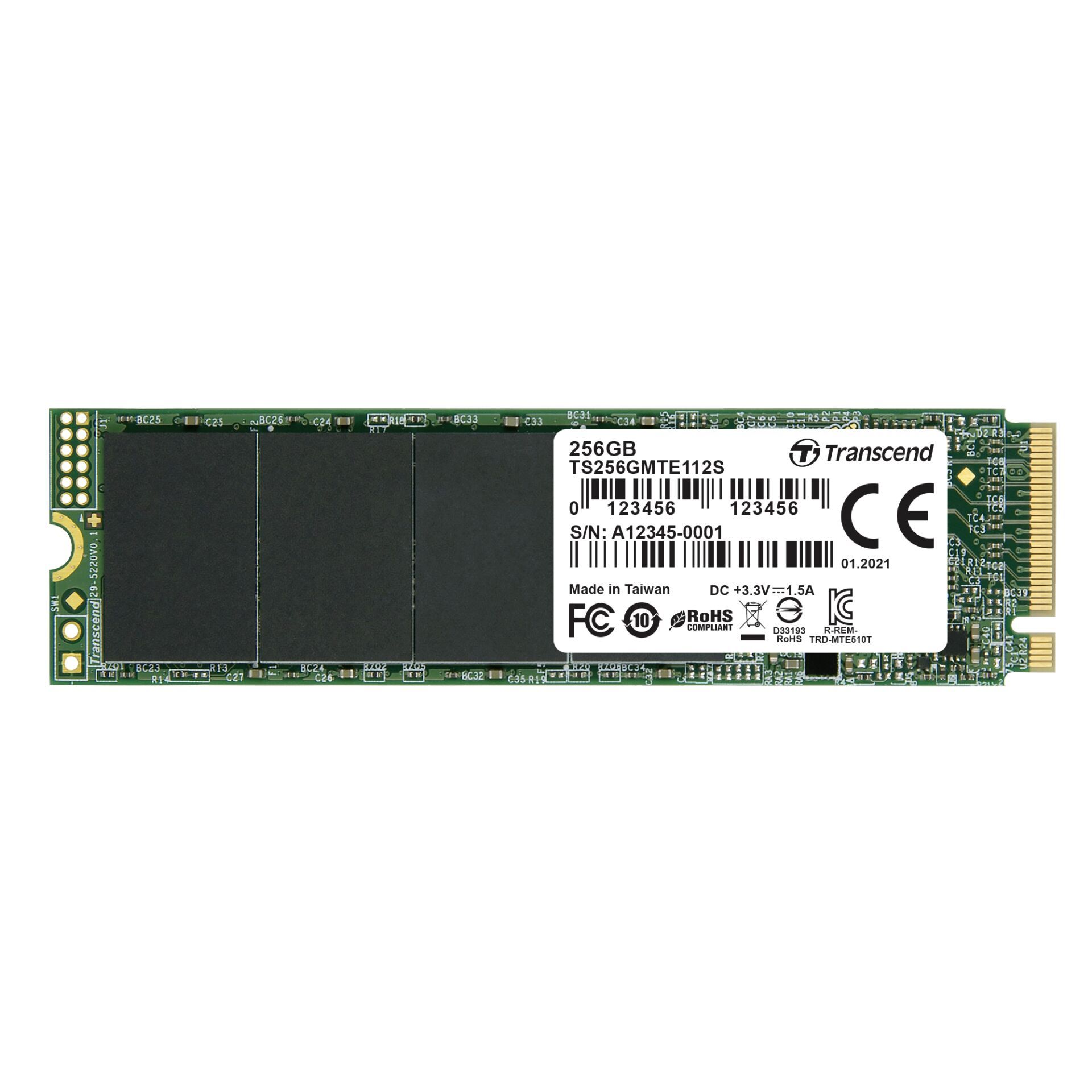 Transcend SSD MTE112S      256GB NVMe PCIe Gen3 x4