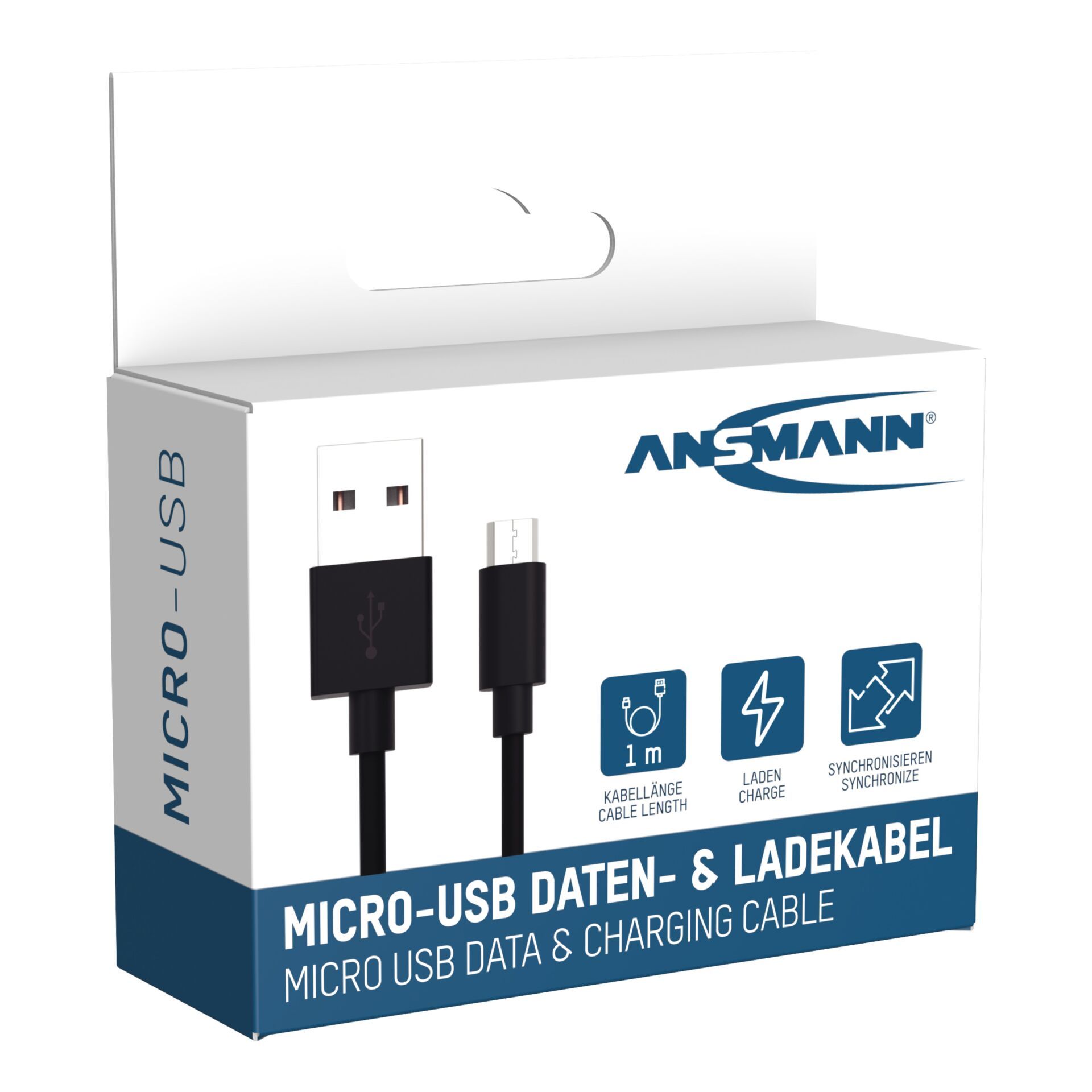 Ansmann Data and Charging Cable USB to Micro-USB 100cm