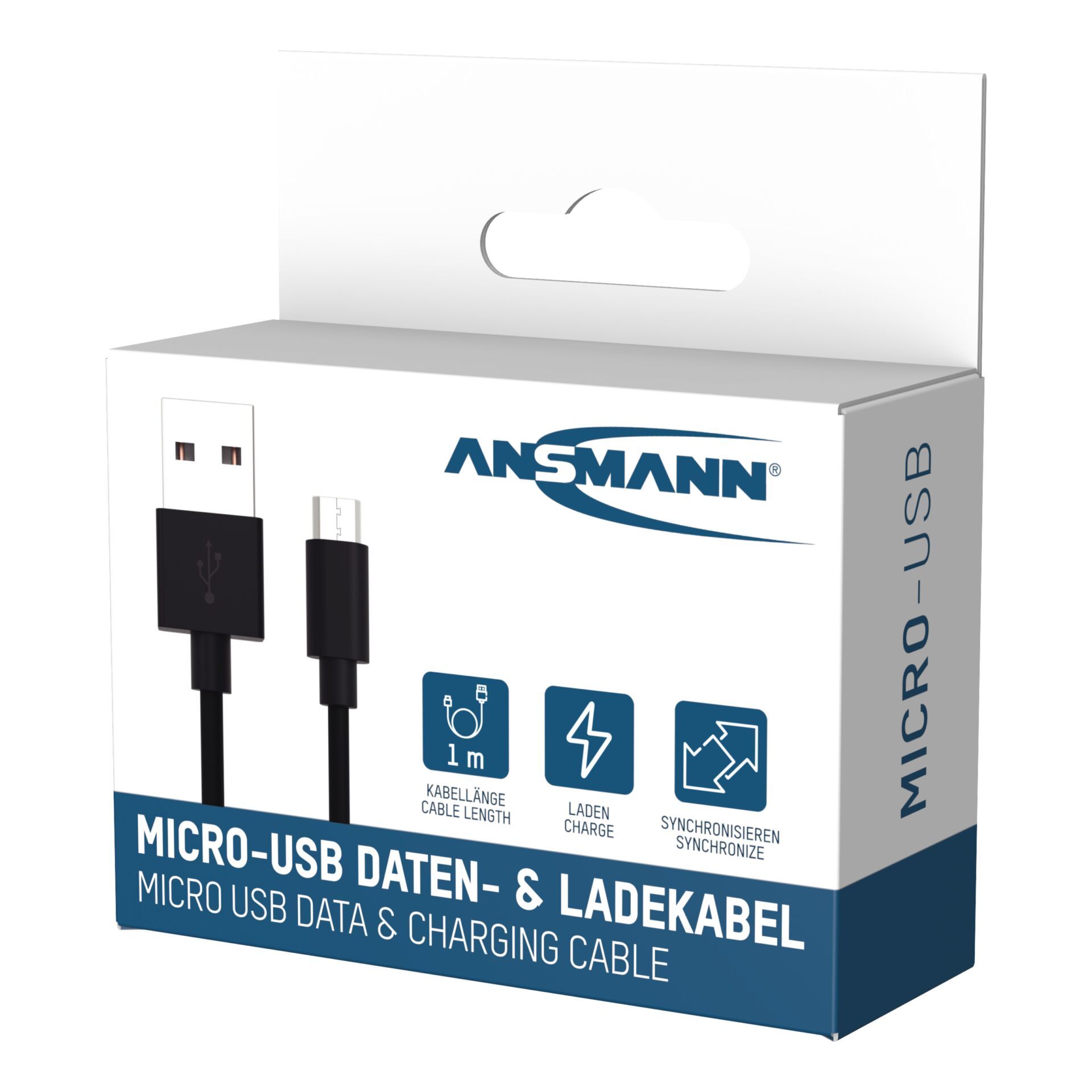 Ansmann Data and Charging Cable USB to Micro-USB 100cm