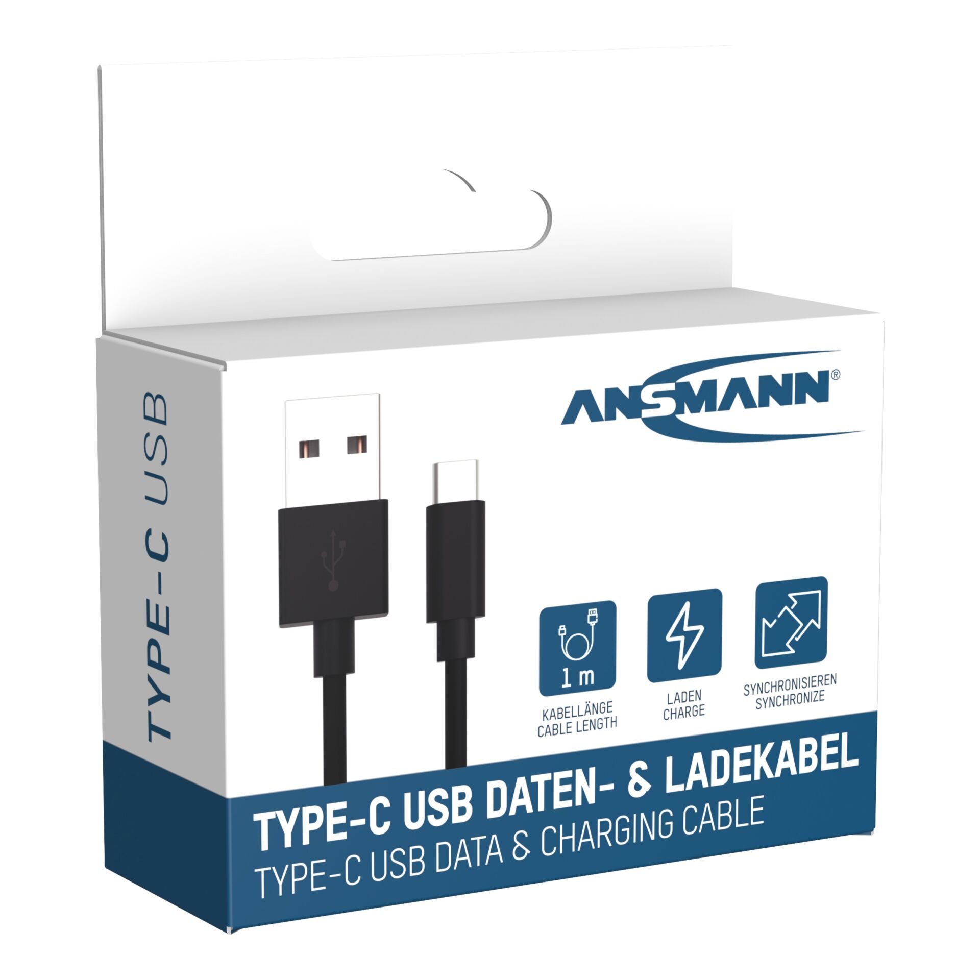 Ansmann Data and Charging Cable USB to USB-Typ-C 100cm