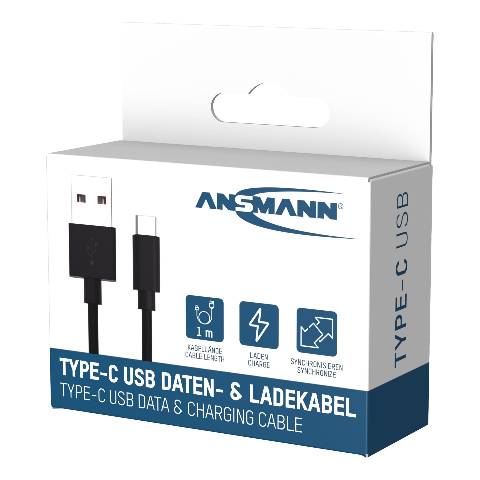 Ansmann Data and Charging Cable USB to USB-Typ-C 100cm