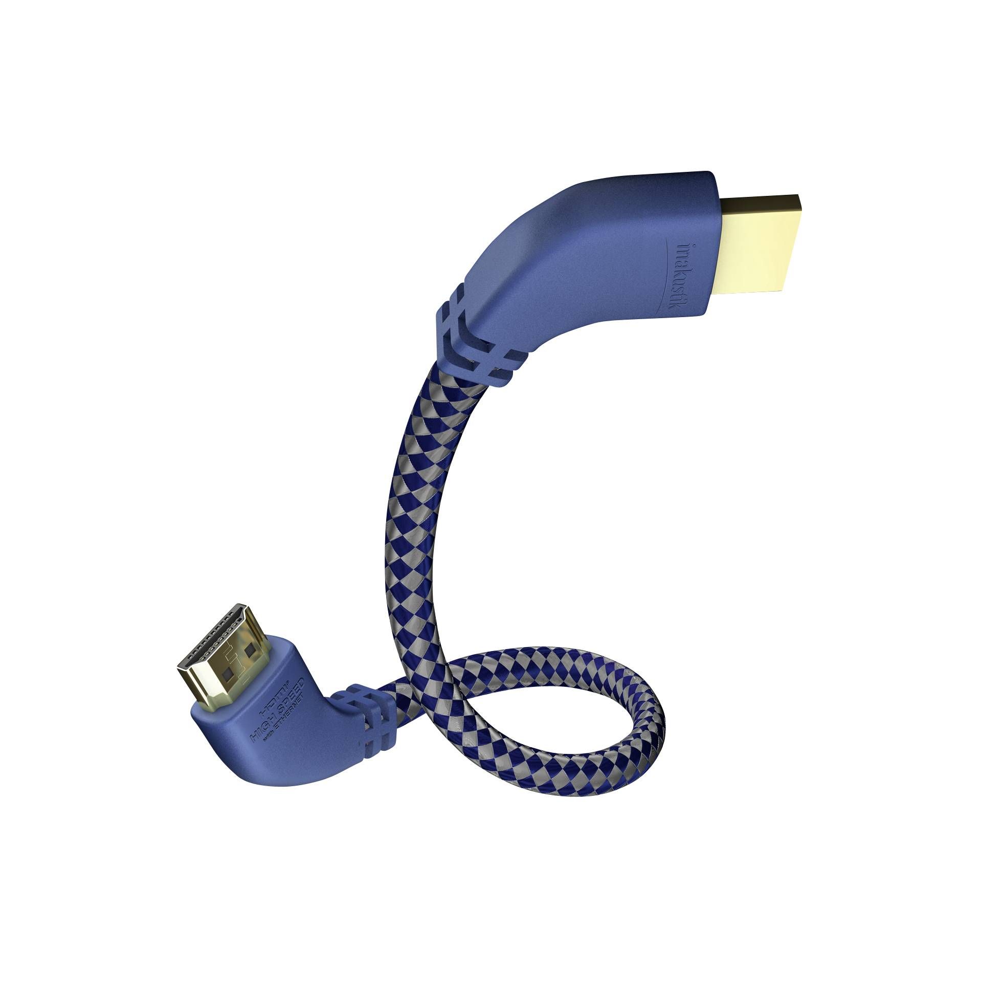 in-akustik Premium  cavo HDMI c. Ethernet 90° angolato 2,0 m