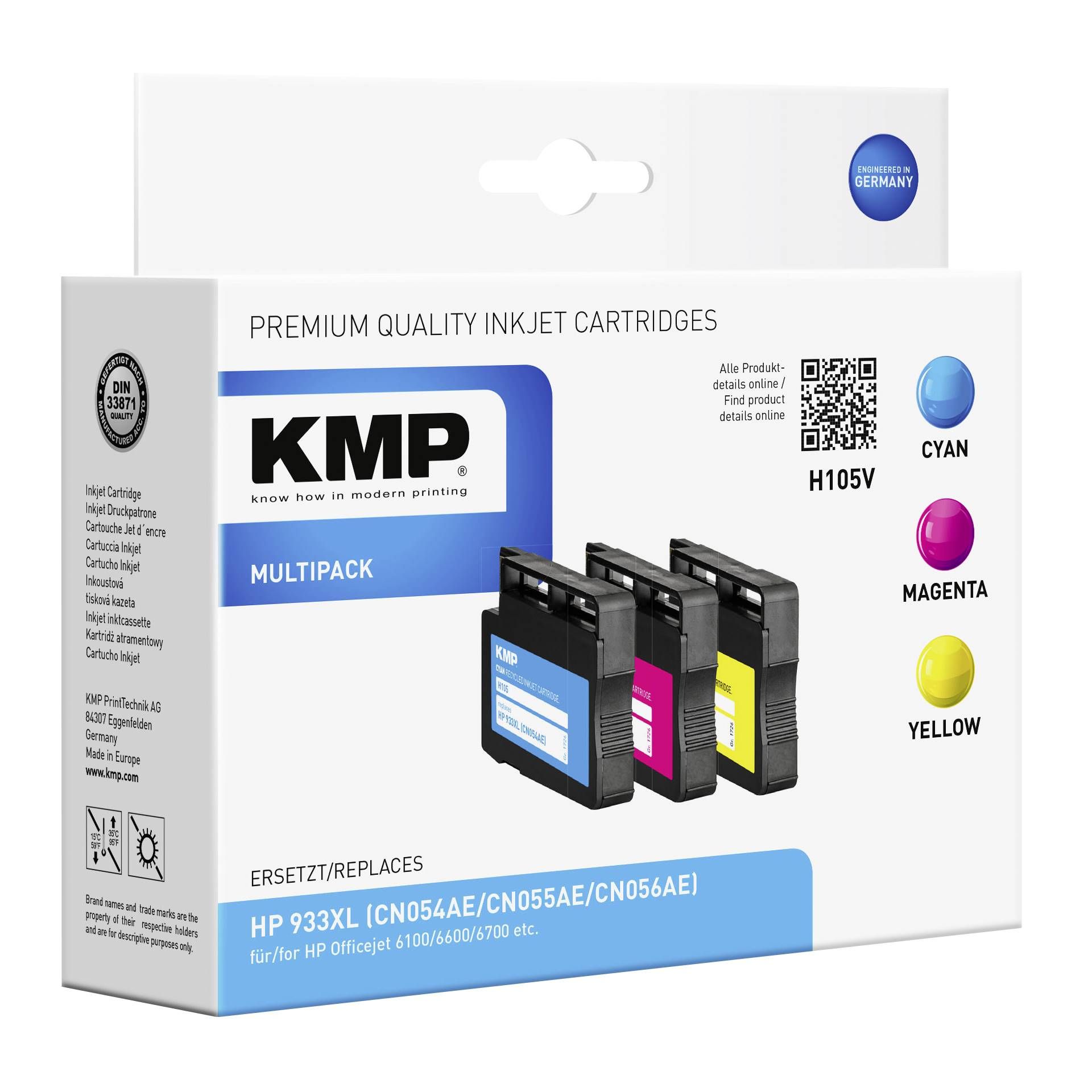 KMP 105V Promo Pack C/M/Y comp. con HP 933 XL