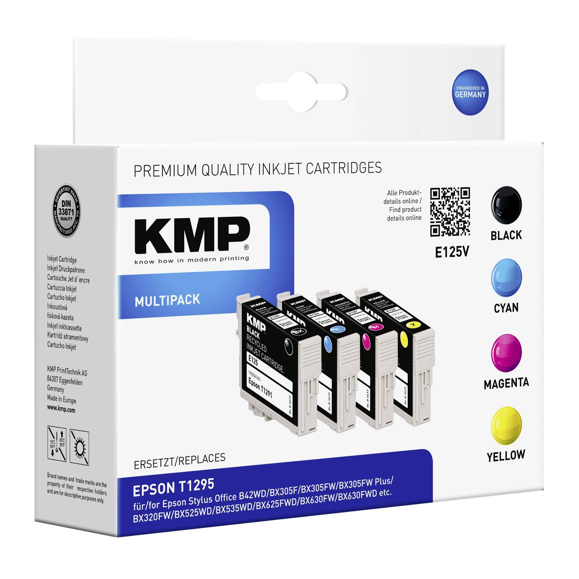 KMP E125V Multipack BK/C/M/Y compatibile con Epson T 129
