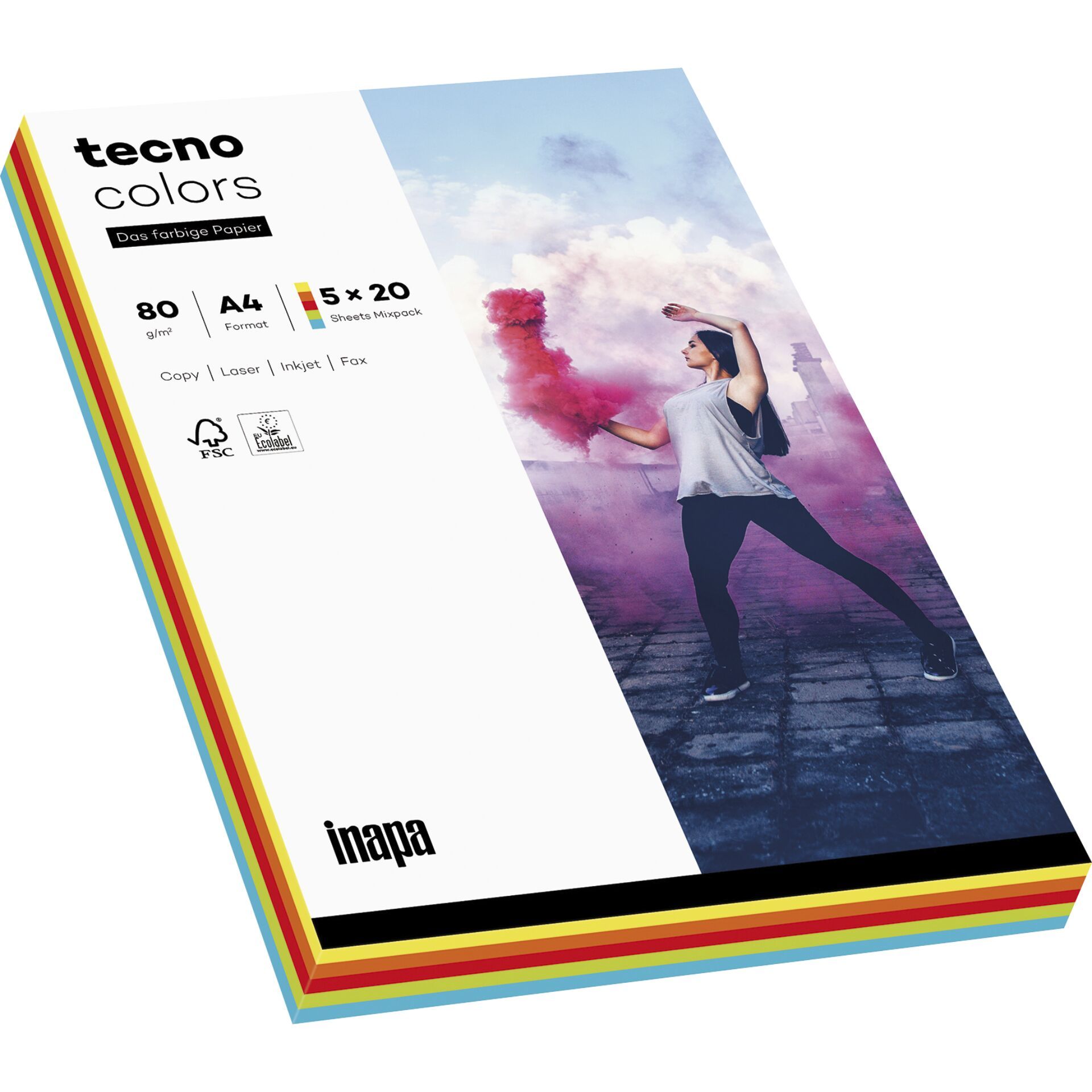 tecno colors Mix A 4 80 g Intense Colors 5x 20 Sheets