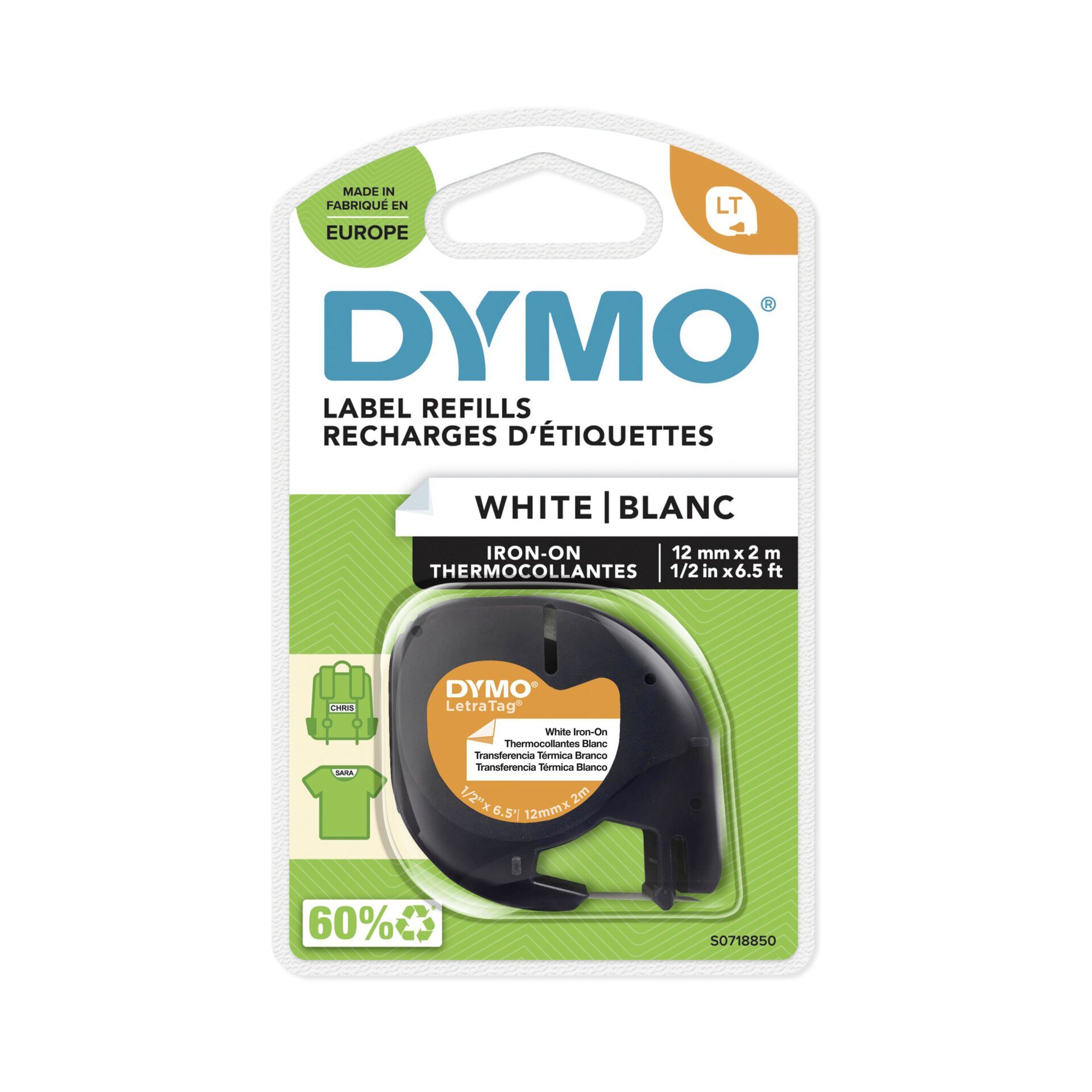 Dymo Letratag Iron-On white 12 mm x 2 m 2
