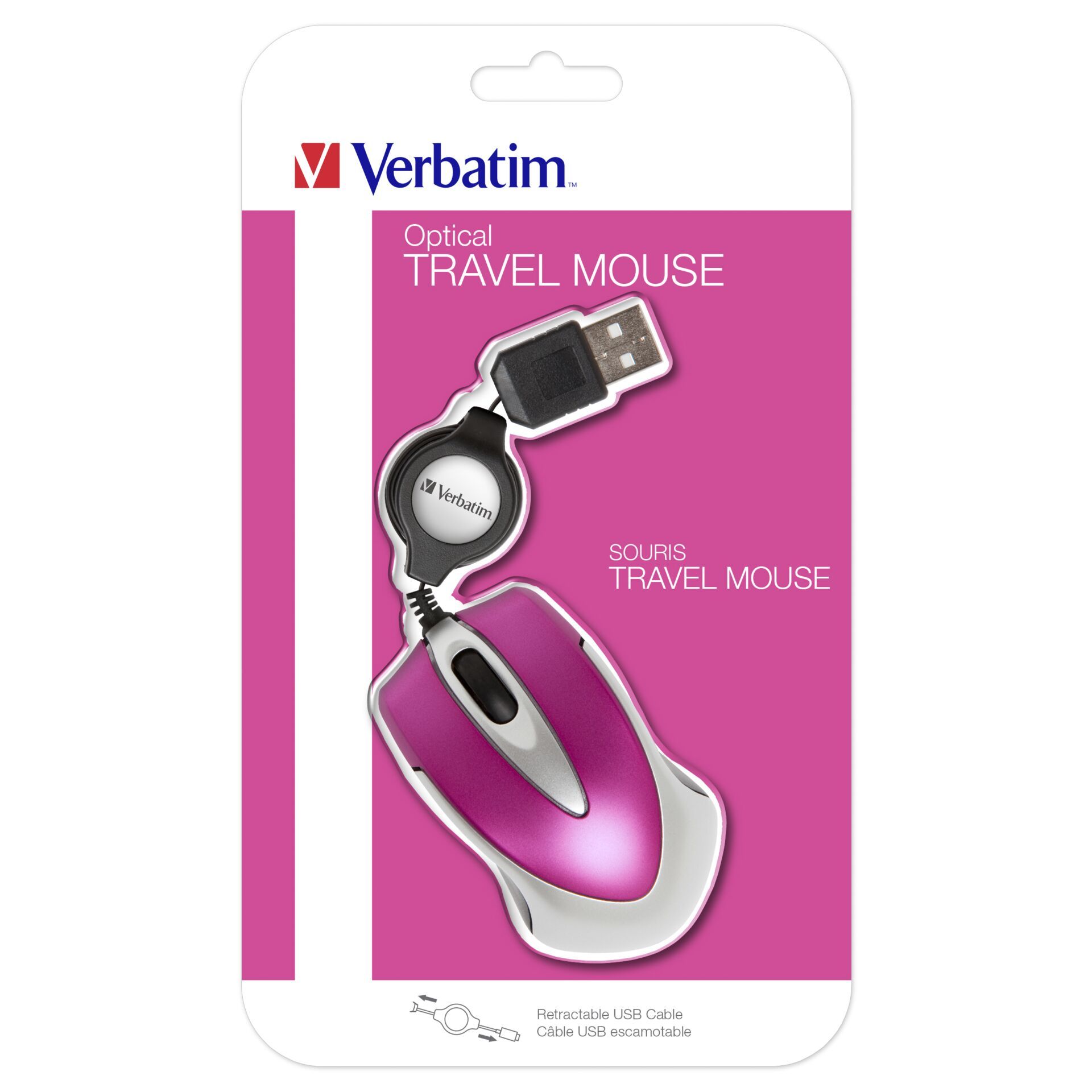 Verbatim Go Mini Optical Travel Mouse Hot Pink
