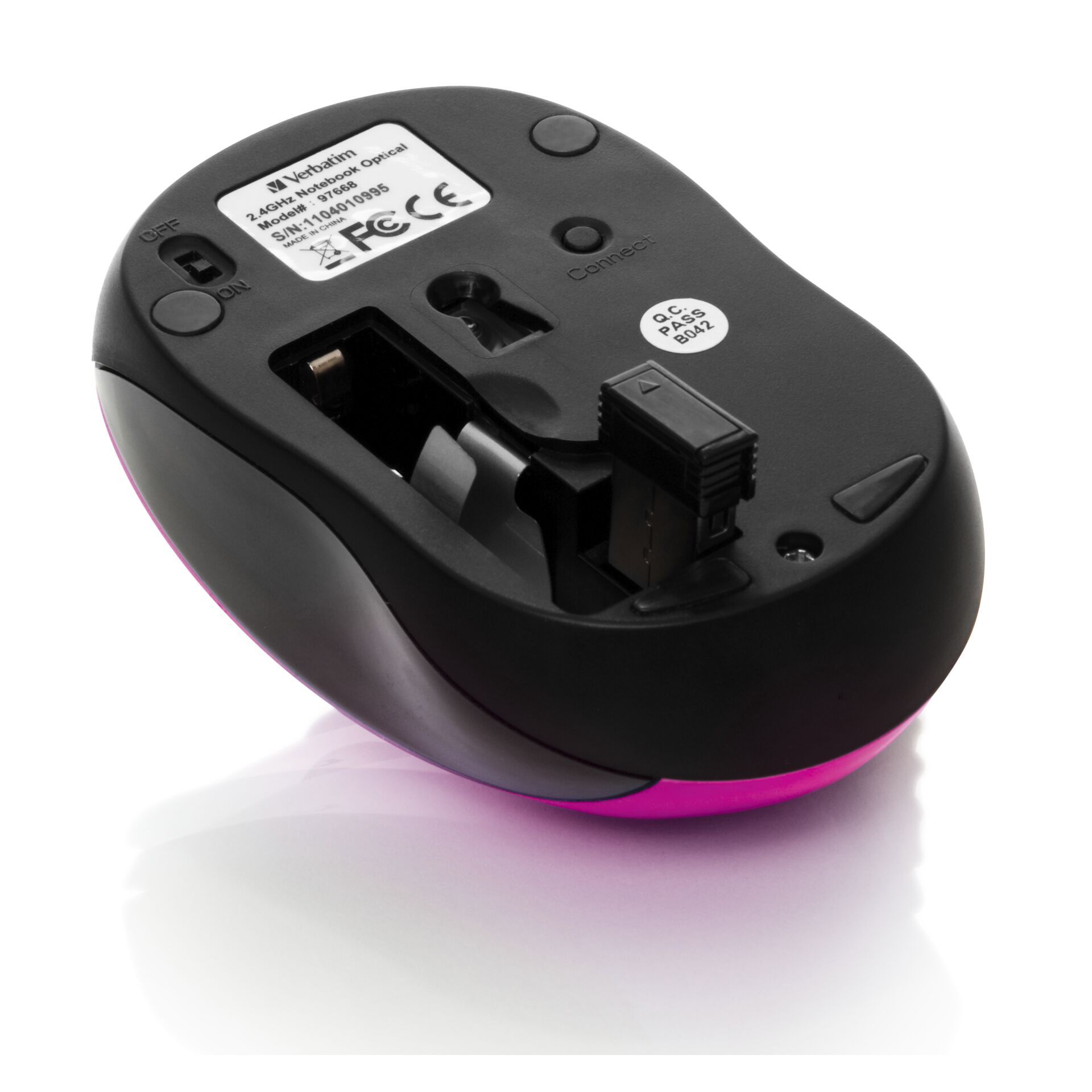 Verbatim Go Nano Wireless Mouse Hot Pink