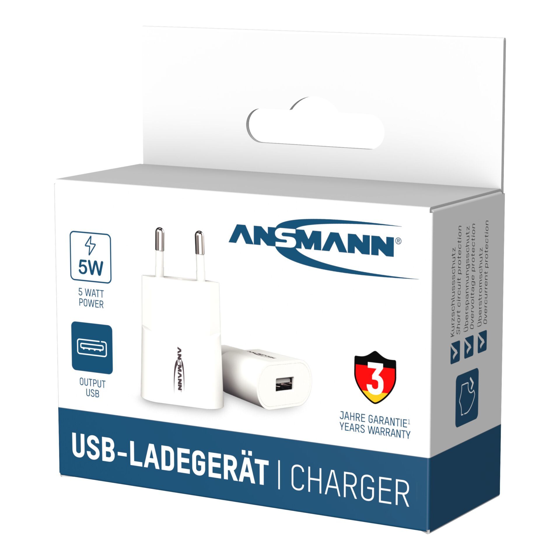 Ansmann Home Charger HC105w 1xUSB 1000mA white
