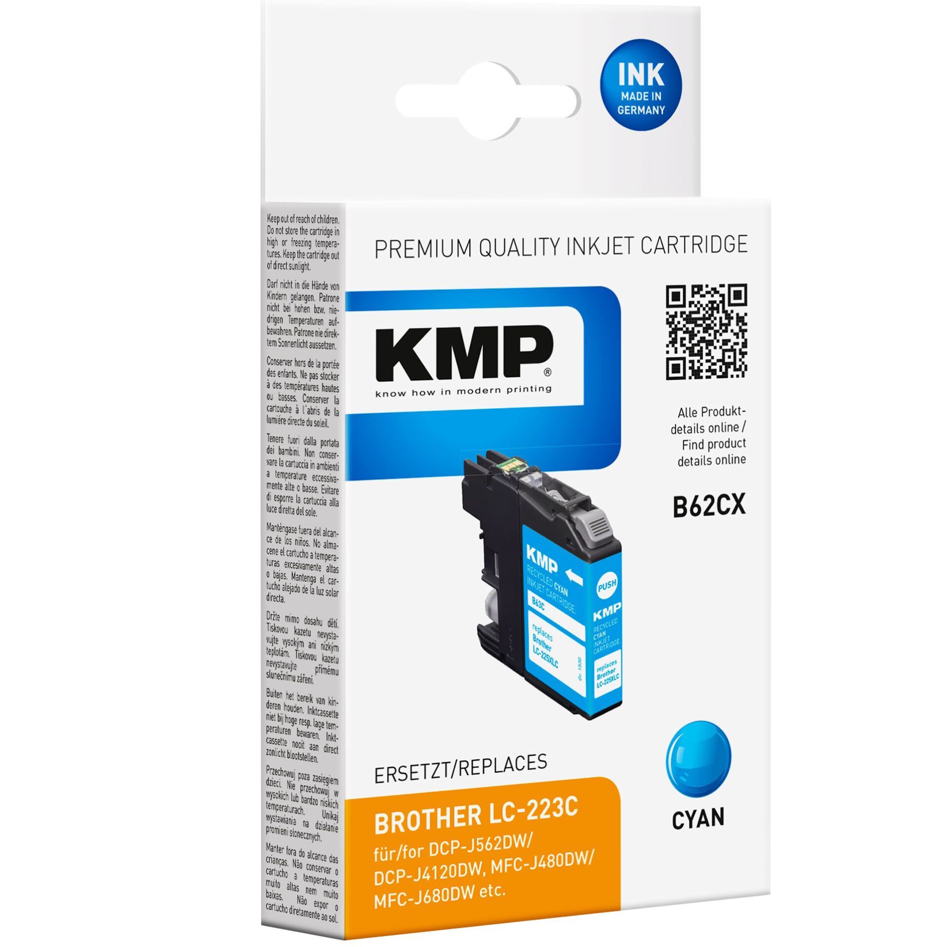 KMP B62CX cartuccia ciano compatibile con Brother LC-223 C