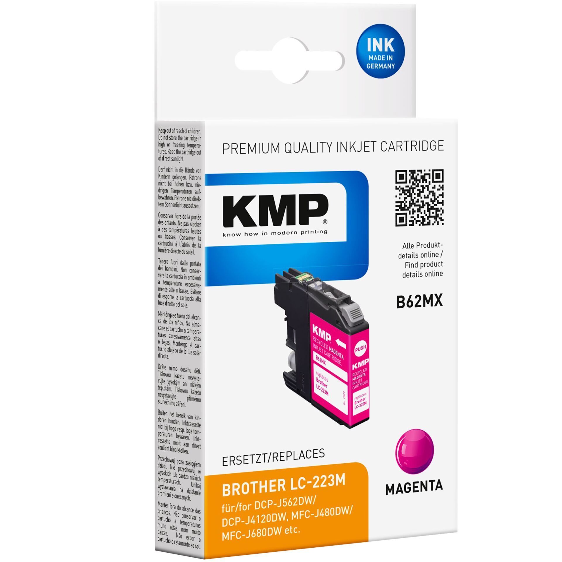 KMP B62MX cartuccia magenta compatibile con Brother LC-223 M
