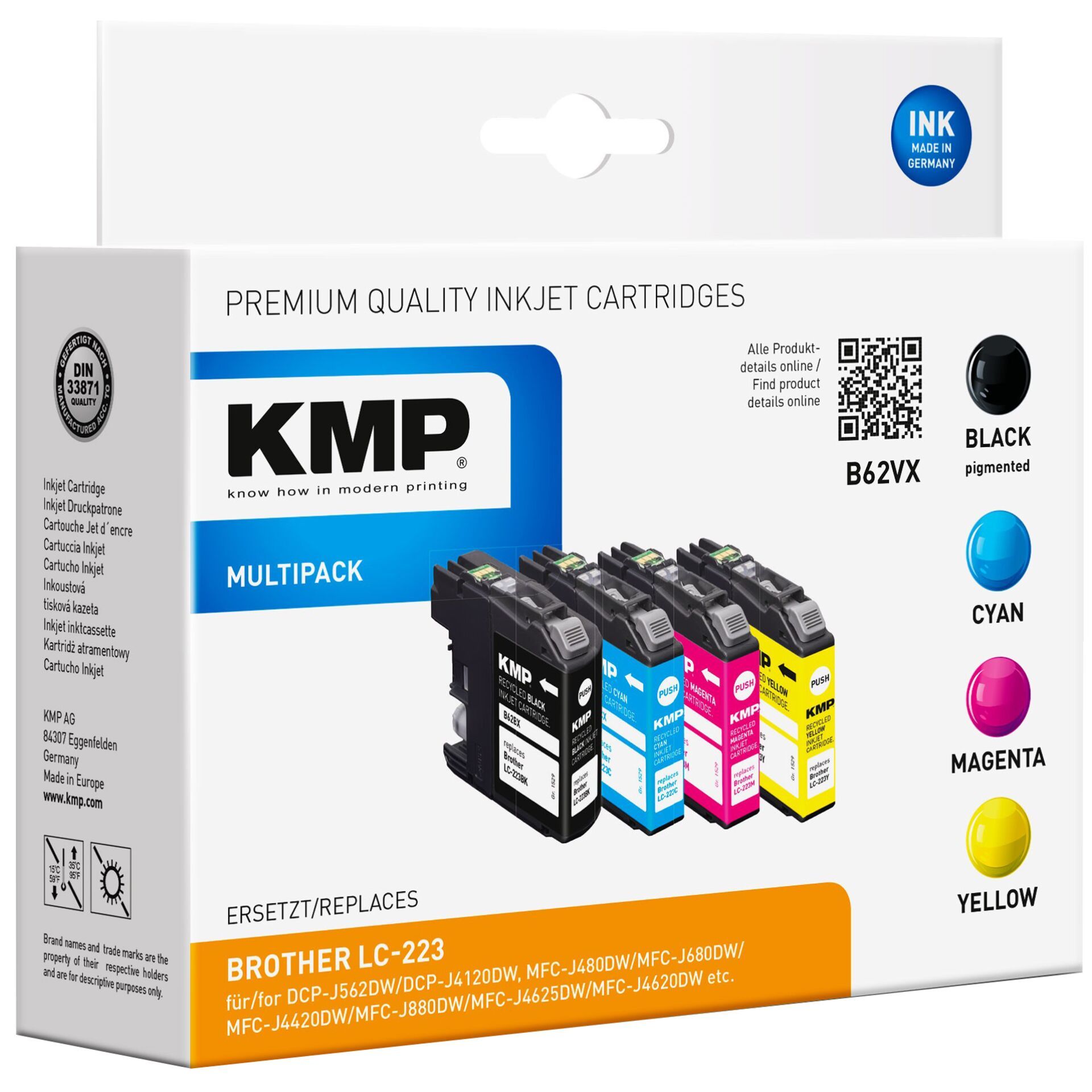 KMP B62VX Multipack compatible with Brother LC-223 BK/C/M/Y