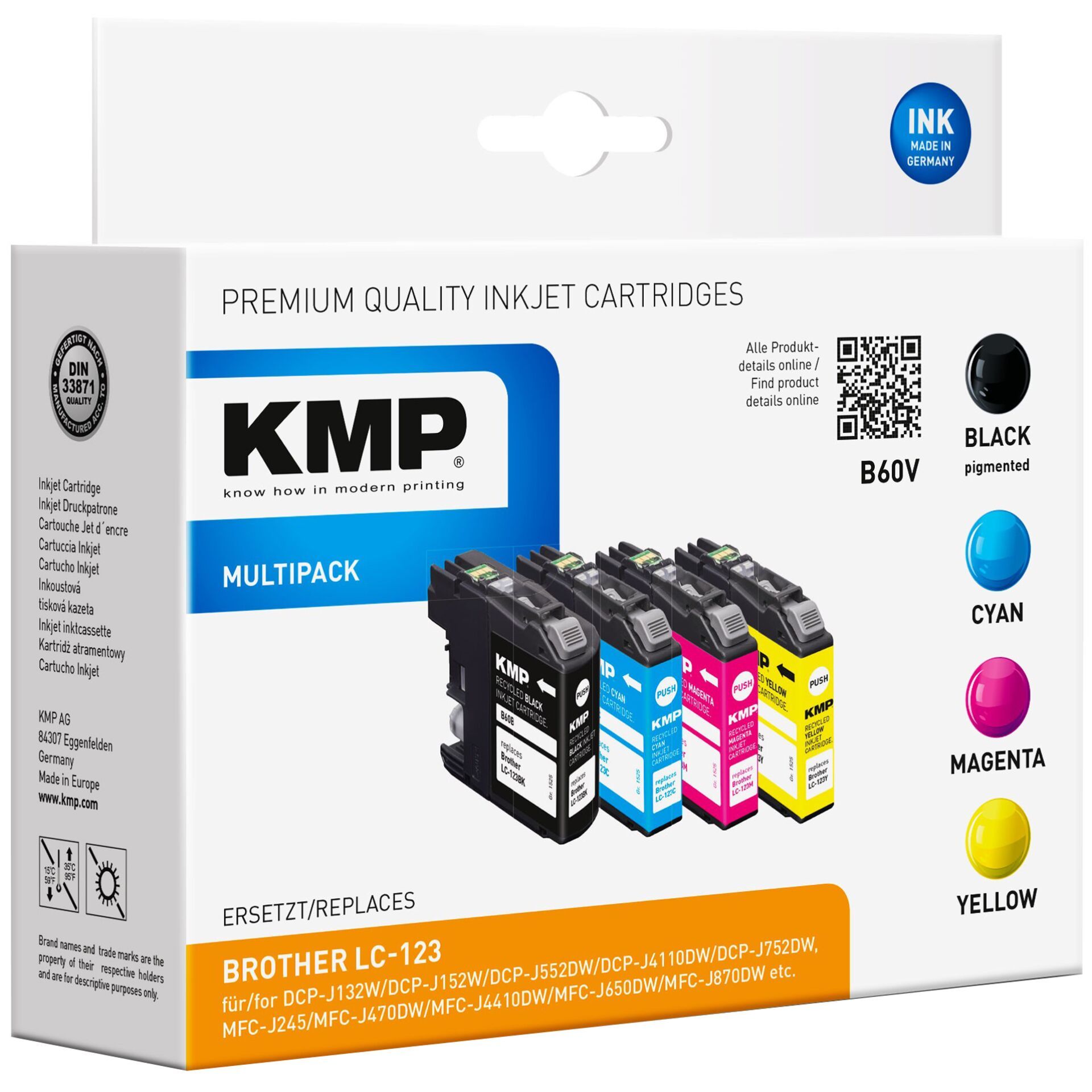 KMP B60V Promo Pack compatible with LC-123 BK/C/M/Y