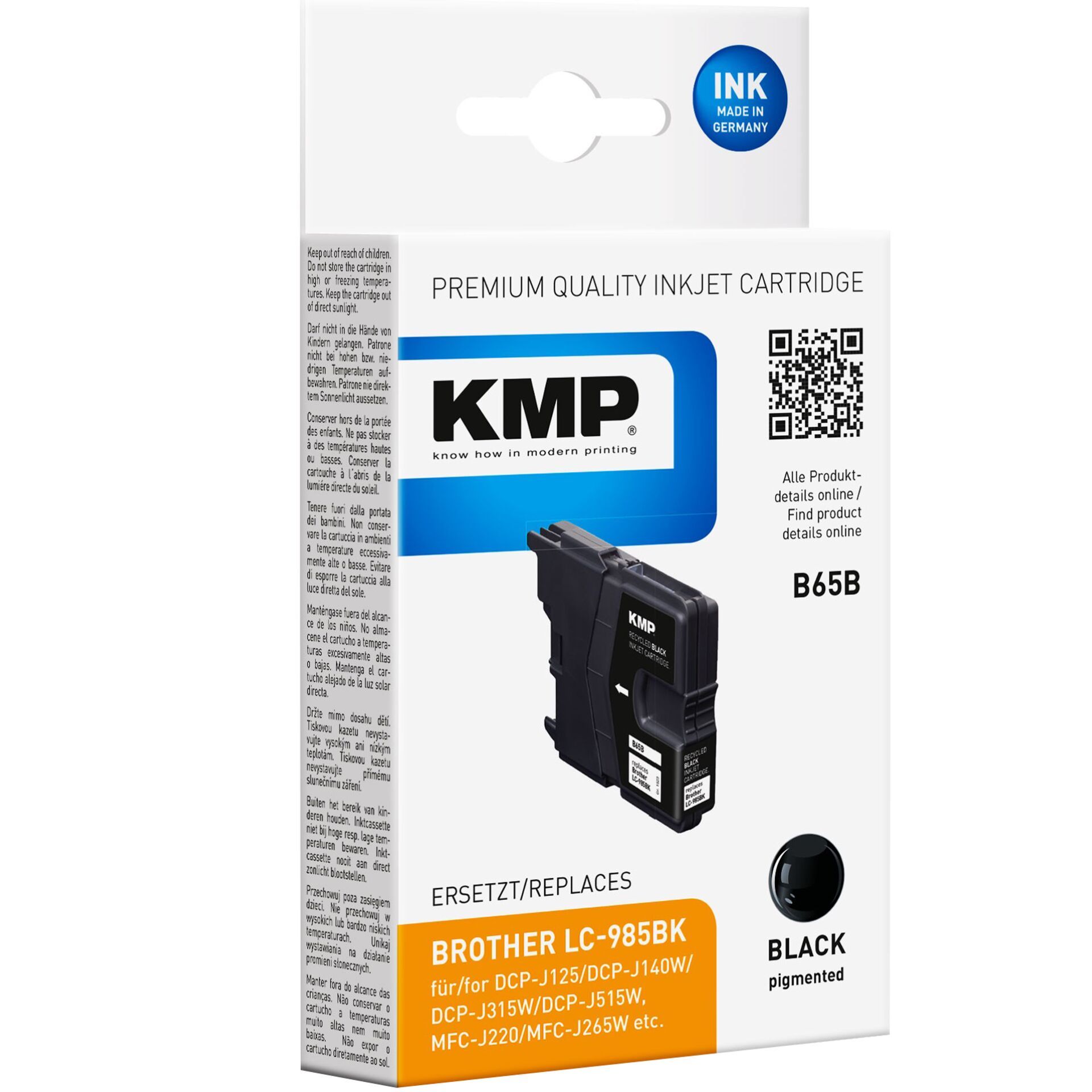 KMP B65B cartuccia nero compatib. con Brother LC-985 BK