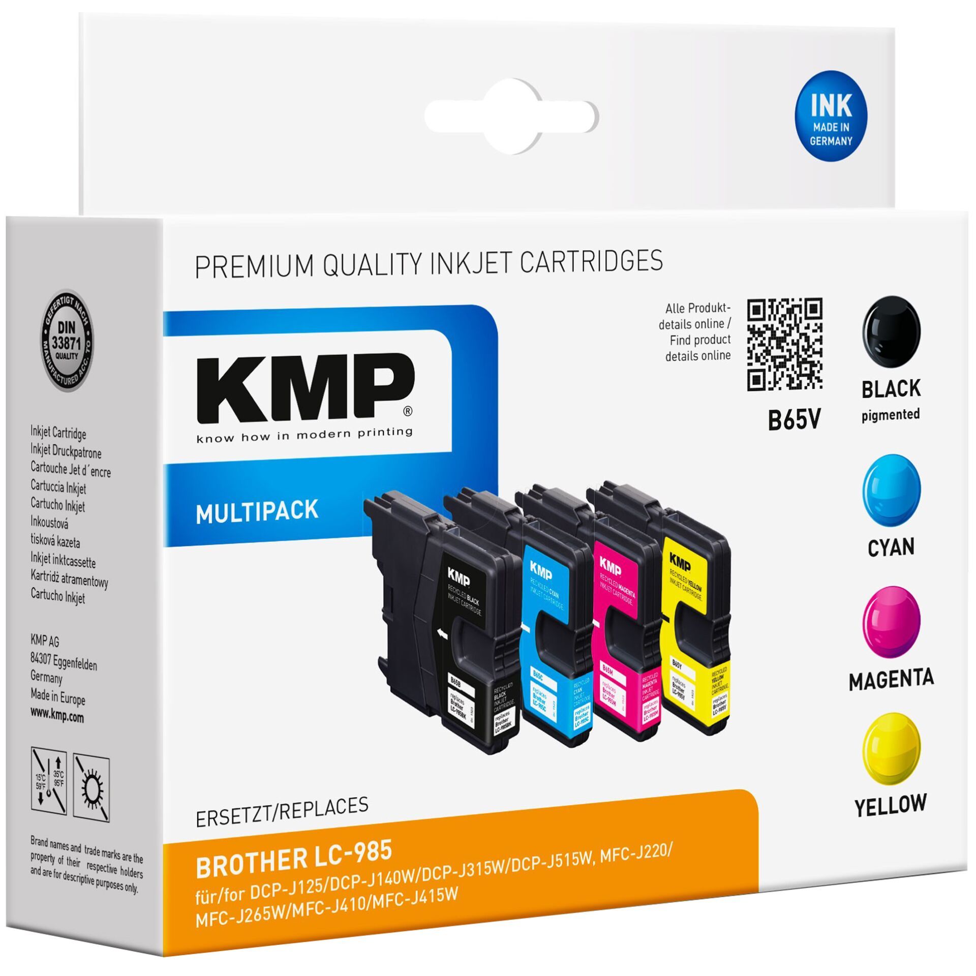 KMP B65V Promo Pack BK/C/M/Y compatibile con Brother LC-985